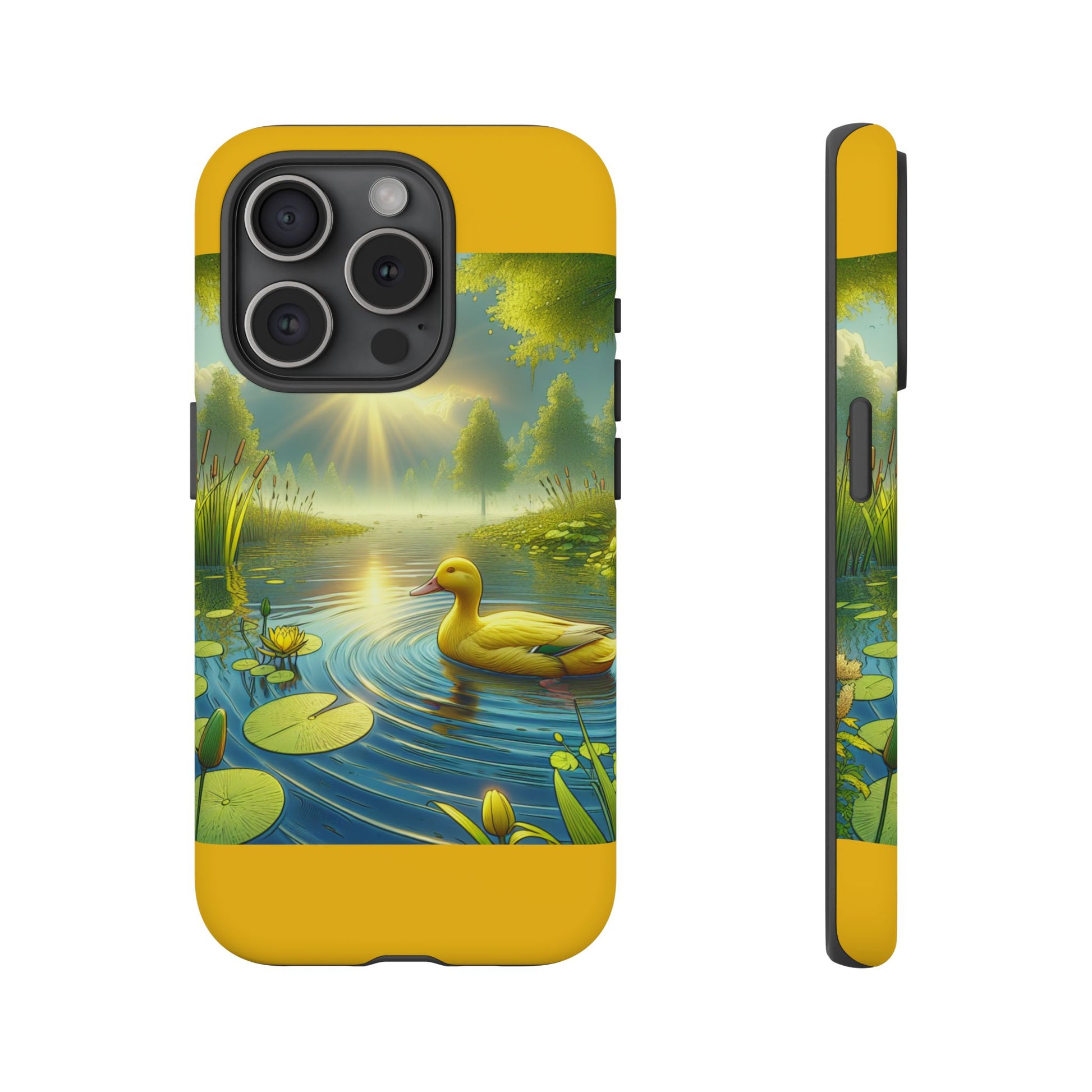 Beautiful Duck Pond Phone Case, Nature Lover Gift, Tough Case, Springtime Accessory, Eco-Friendly Phone Cover, Vibrant Artwork
