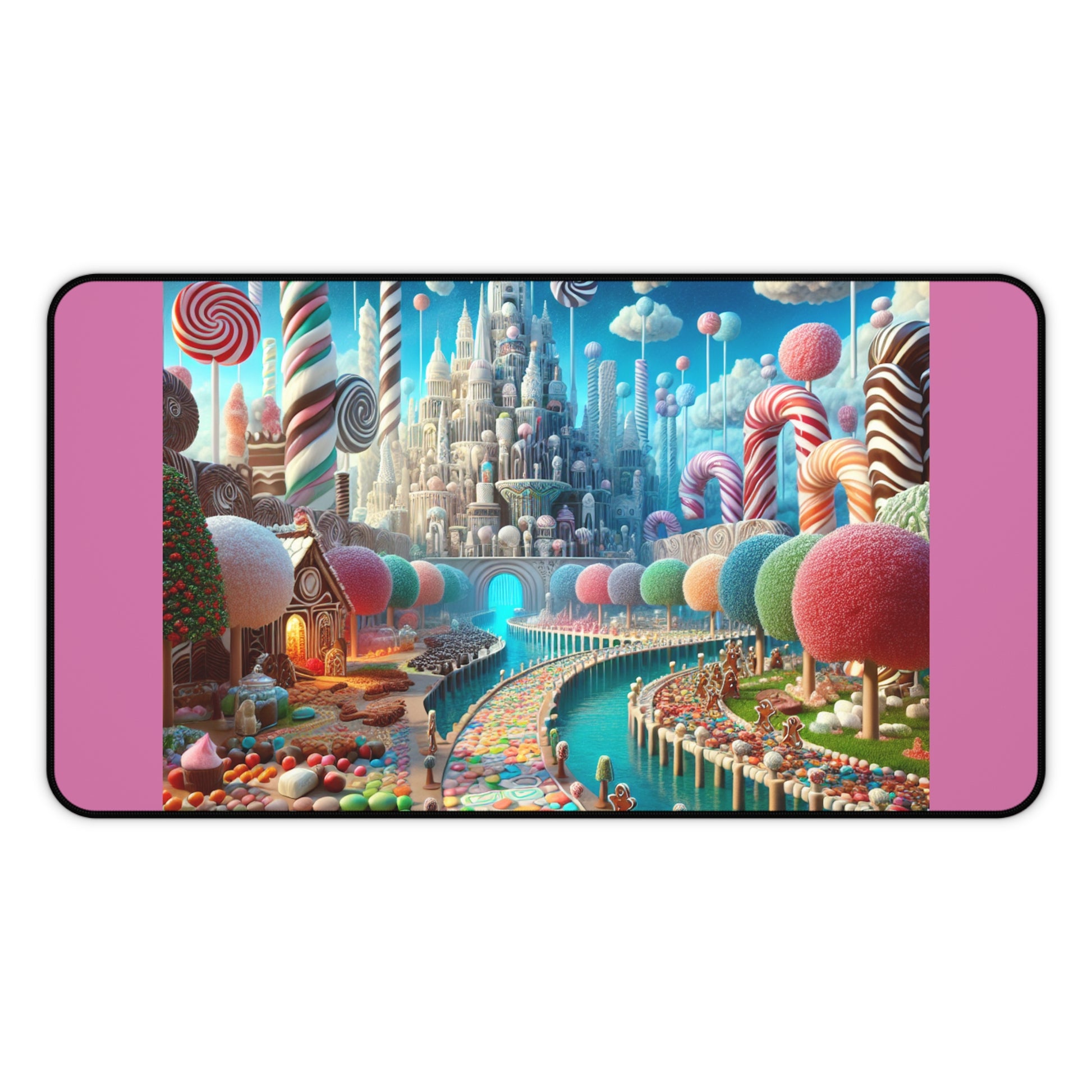 Whimsical Candyland Desk Mat - Colorful Office Accessory for Kids, Fun Home Decor, Gaming Mat, Birthday Gift, Sweet Themed Workspace