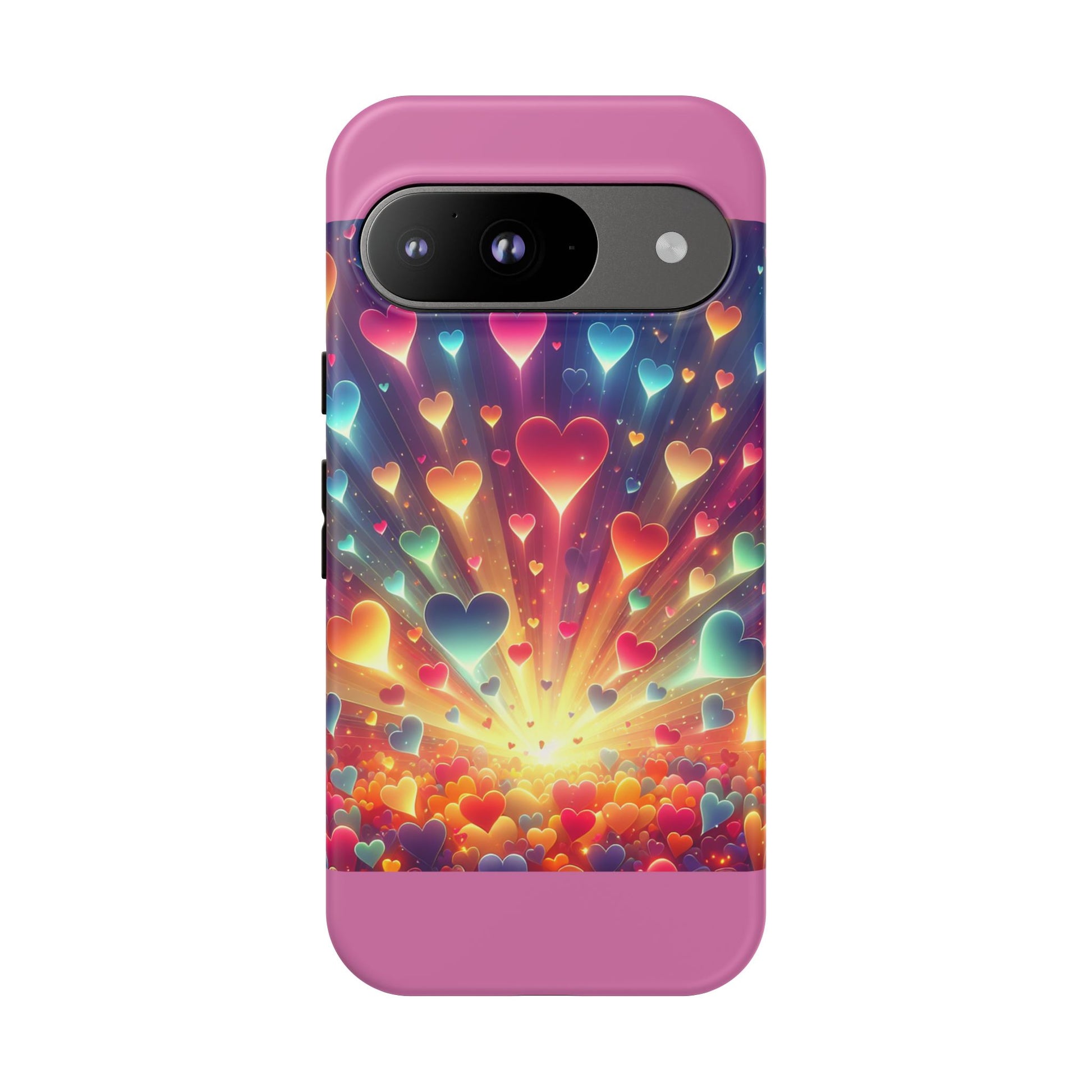 Colorful Love Phone Case, Heart Design, Cute Gift, Smartphone Accessory, Valentine's Day, Birthday Present, Colorful Hearts