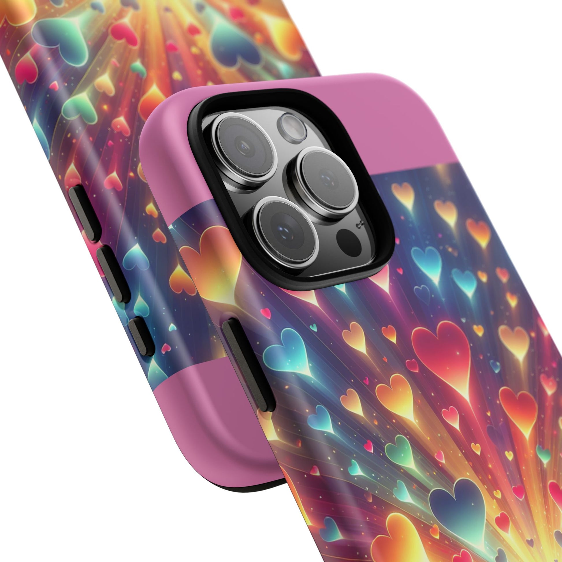 Colorful Love Phone Case, Heart Design, Cute Gift, Smartphone Accessory, Valentine's Day, Birthday Present, Colorful Hearts