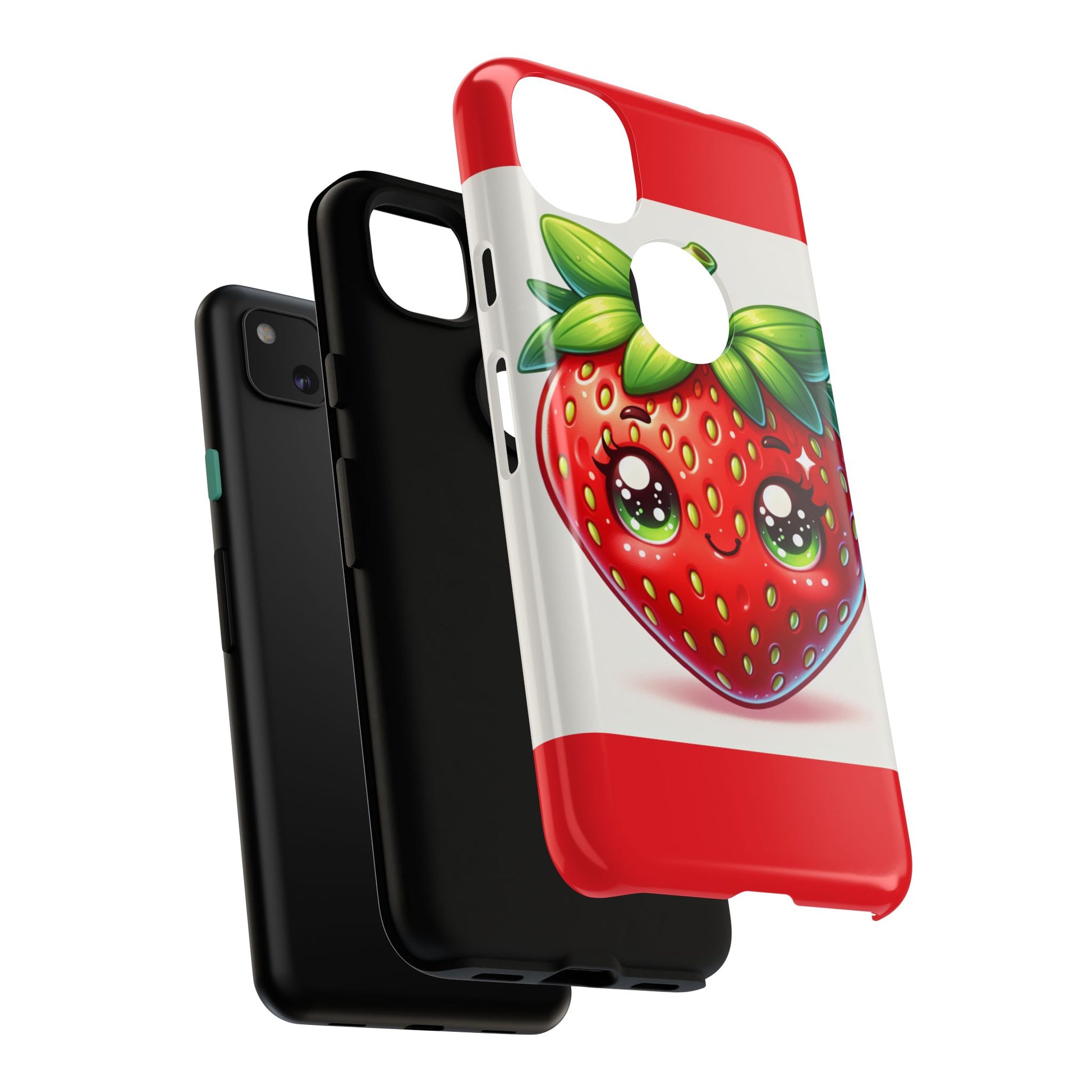 Cute Strawberry iPhone Case, Tough Phone Cases, Stylish Accessories, Fun Design for Kids and Adults, Perfect Gift for All Occasions