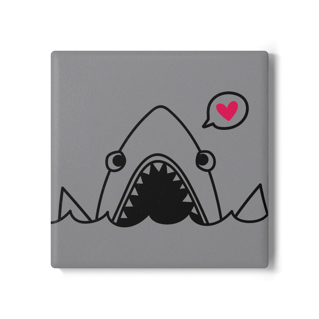 Playful Shark Ceramic Coaster Set, Fun Drink Coaster, Nautical Home Decor, Ocean Lover Gift, Beach Party Accessory