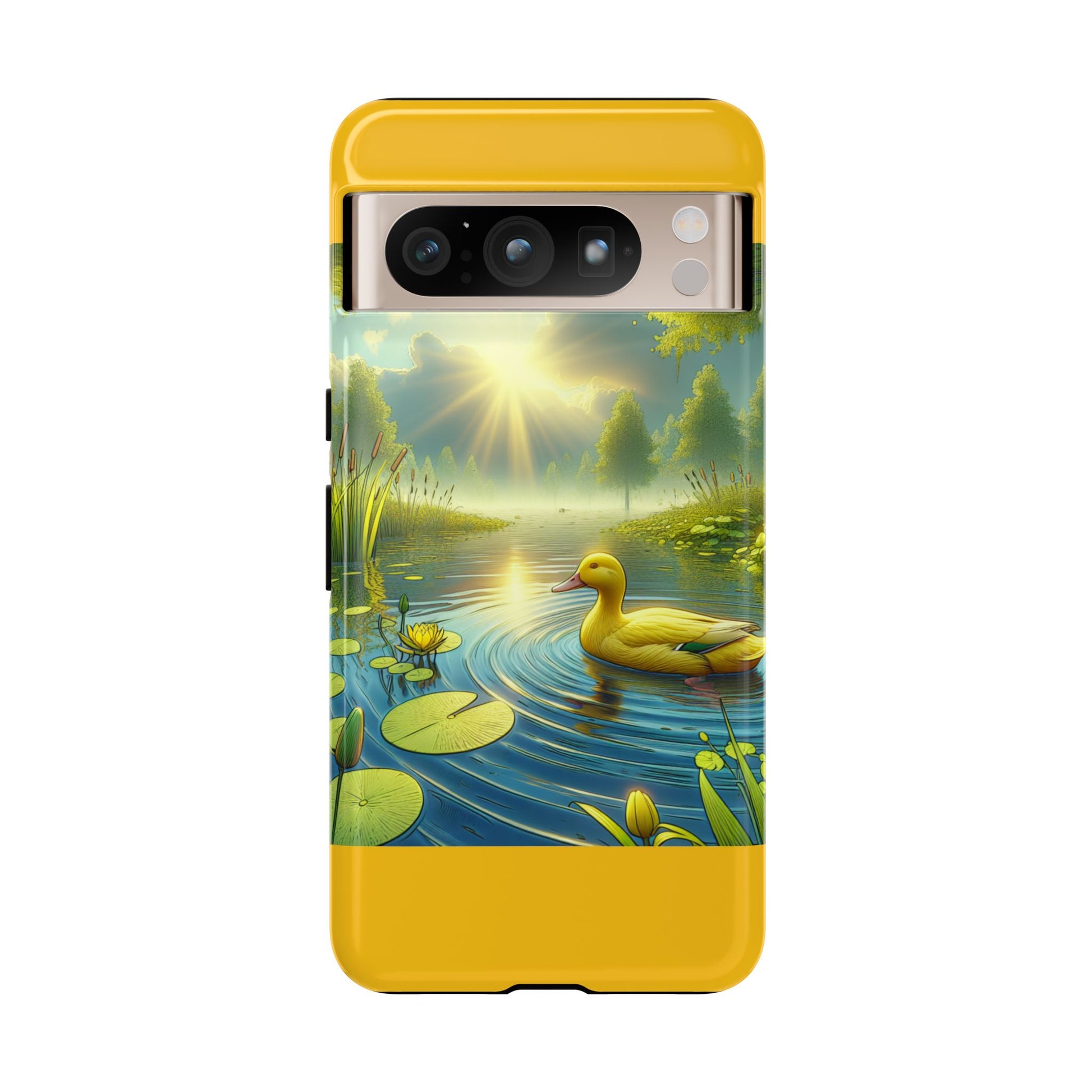 Beautiful Duck Pond Phone Case, Nature Lover Gift, Tough Case, Springtime Accessory, Eco-Friendly Phone Cover, Vibrant Artwork