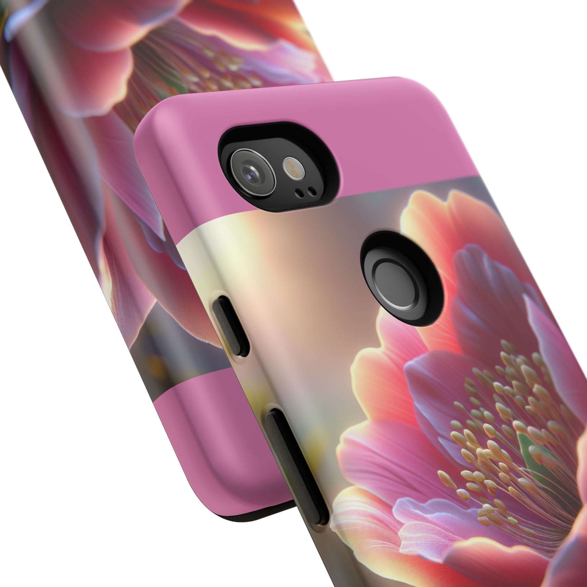 Pink Floral Phone Case, Tough Cases, Floral Design, Phone Accessory Gift, Nature Inspired, Trendy Tech Case