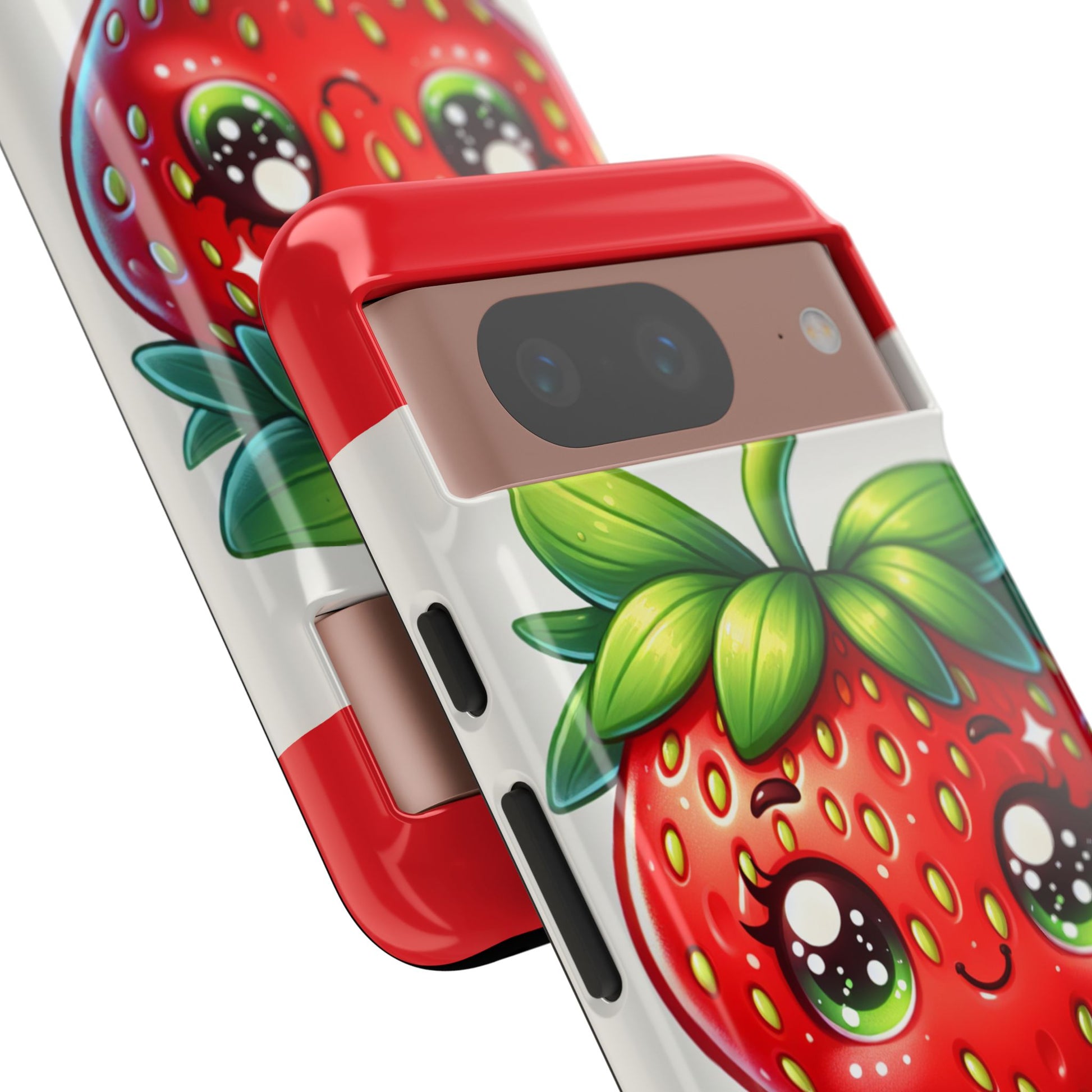 Cute Strawberry iPhone Case, Tough Phone Cases, Stylish Accessories, Fun Design for Kids and Adults, Perfect Gift for All Occasions