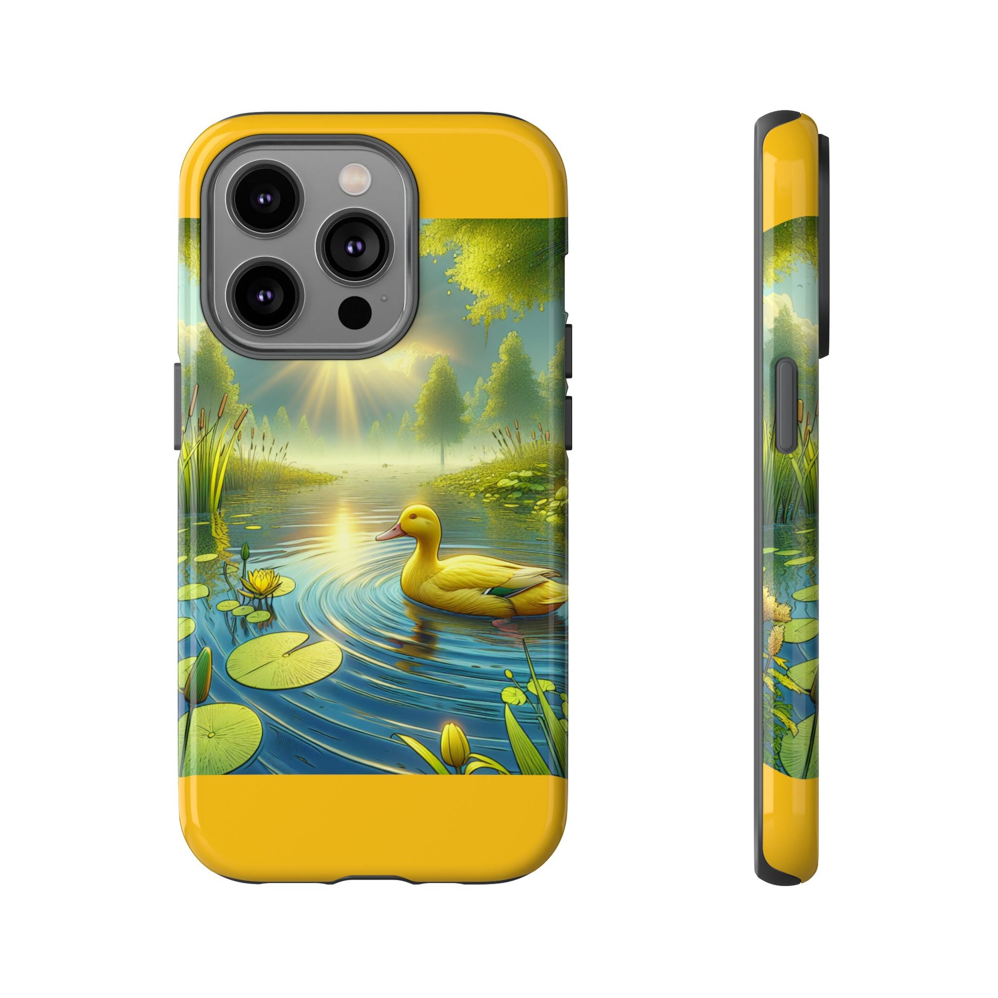 Beautiful Duck Pond Phone Case, Nature Lover Gift, Tough Case, Springtime Accessory, Eco-Friendly Phone Cover, Vibrant Artwork