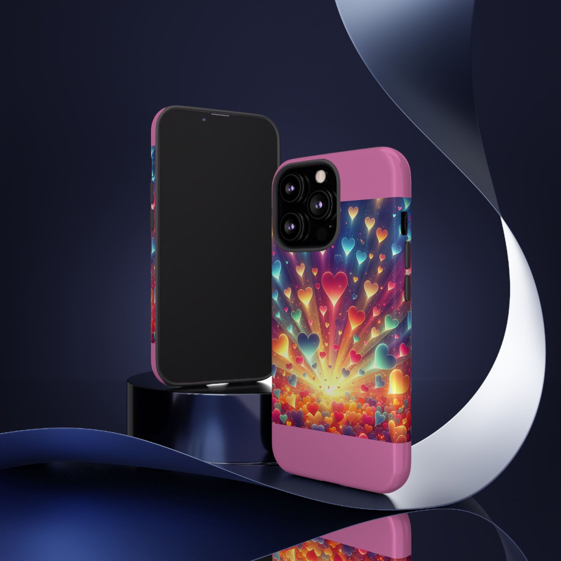 Colorful Love Phone Case, Heart Design, Cute Gift, Smartphone Accessory, Valentine's Day, Birthday Present, Colorful Hearts