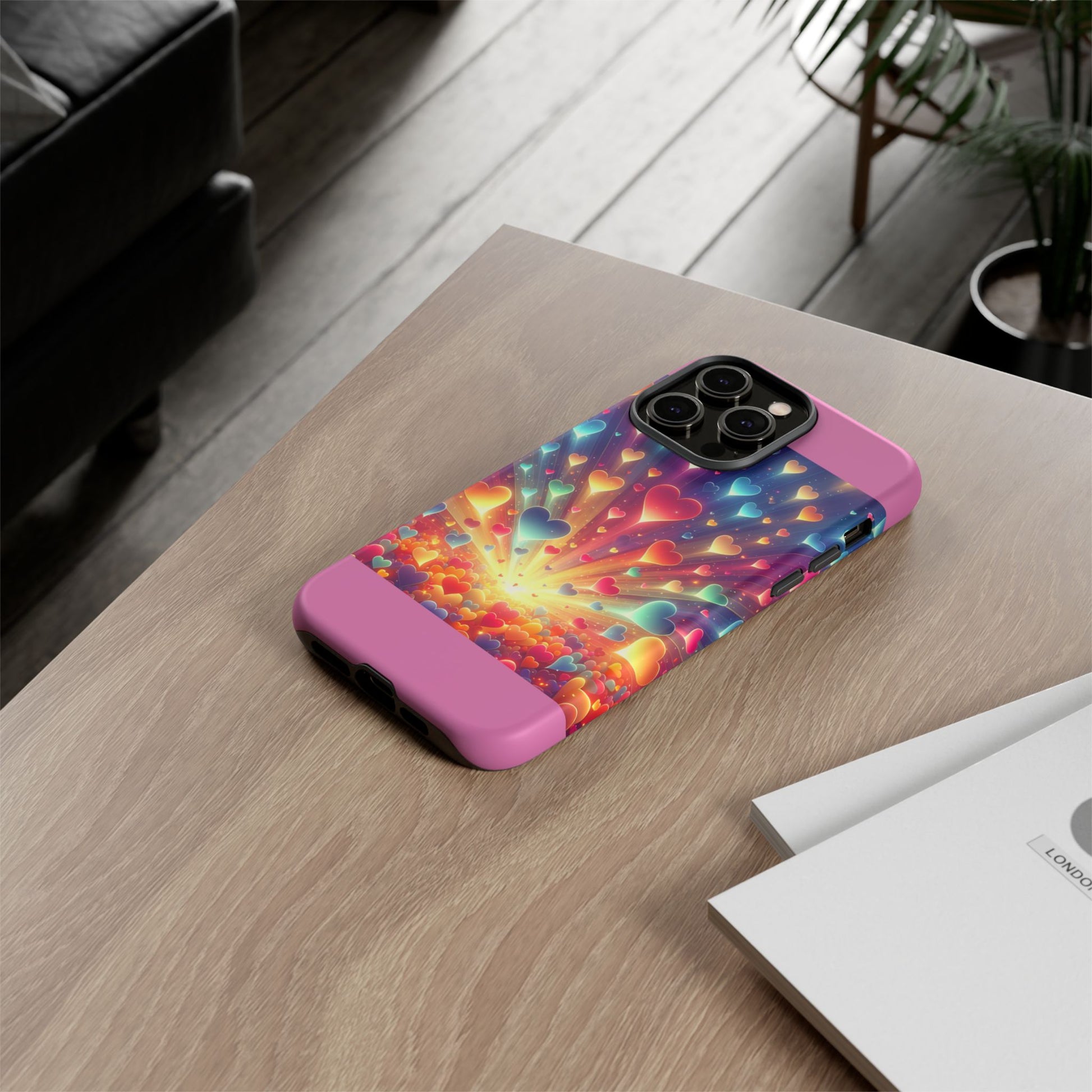 Colorful Love Phone Case, Heart Design, Cute Gift, Smartphone Accessory, Valentine's Day, Birthday Present, Colorful Hearts