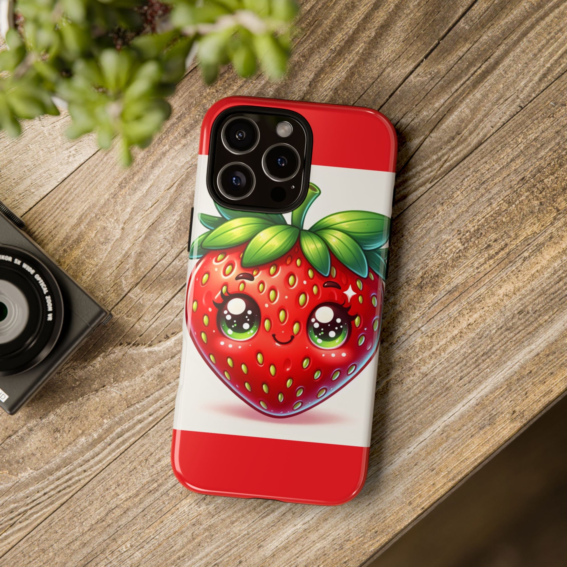 Cute Strawberry iPhone Case, Tough Phone Cases, Stylish Accessories, Fun Design for Kids and Adults, Perfect Gift for All Occasions