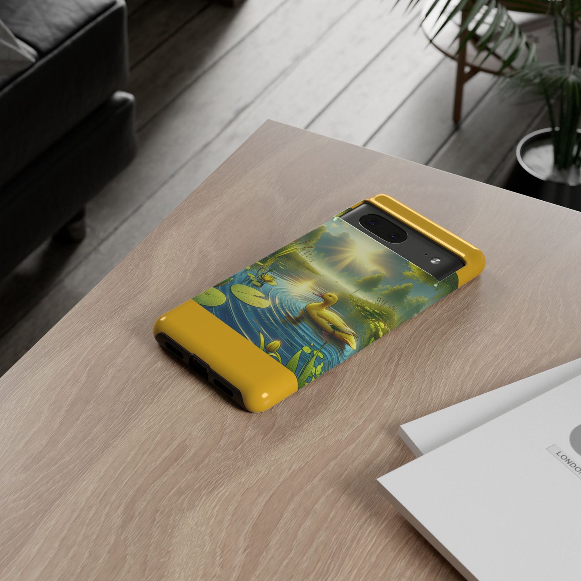 Beautiful Duck Pond Phone Case, Nature Lover Gift, Tough Case, Springtime Accessory, Eco-Friendly Phone Cover, Vibrant Artwork