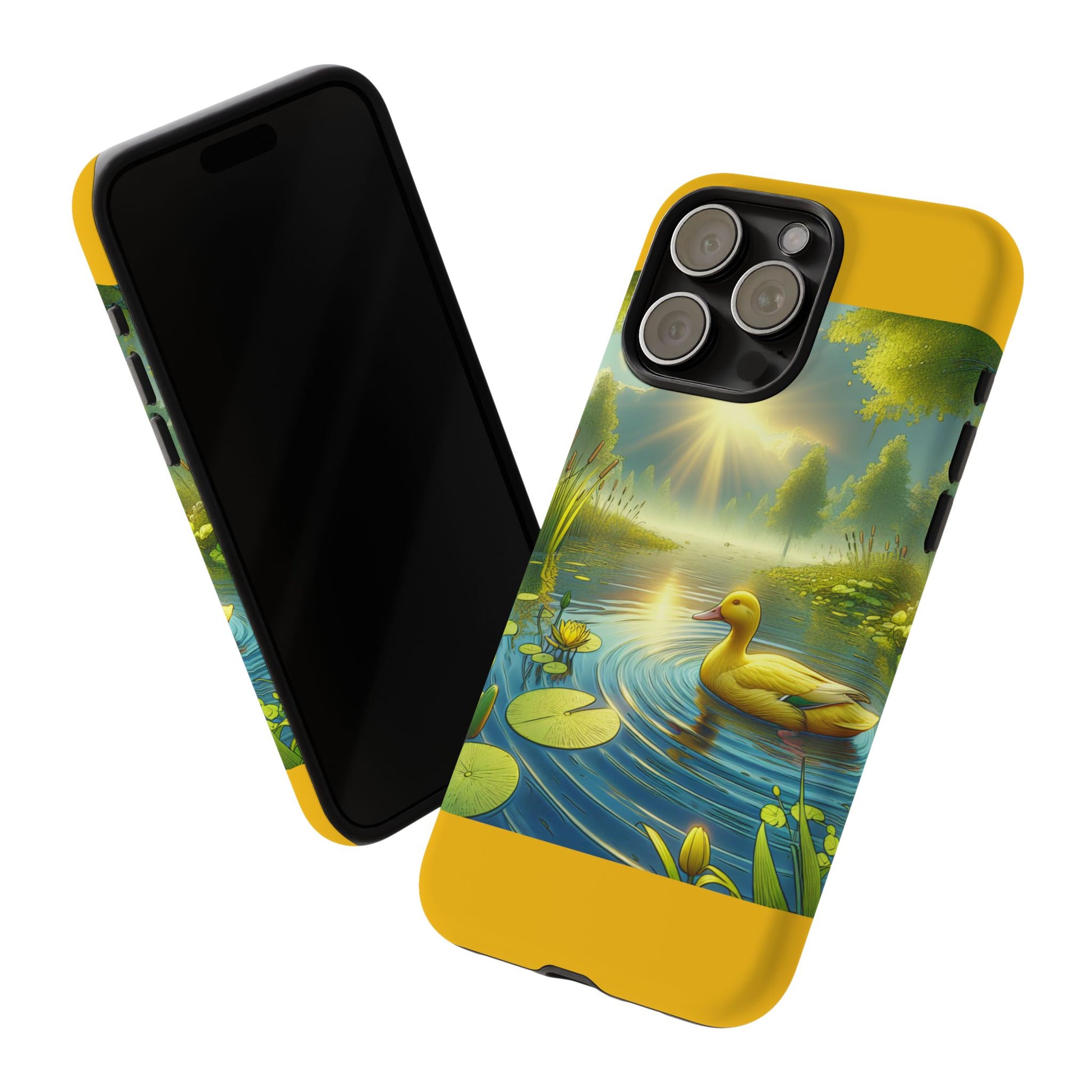 Beautiful Duck Pond Phone Case, Nature Lover Gift, Tough Case, Springtime Accessory, Eco-Friendly Phone Cover, Vibrant Artwork