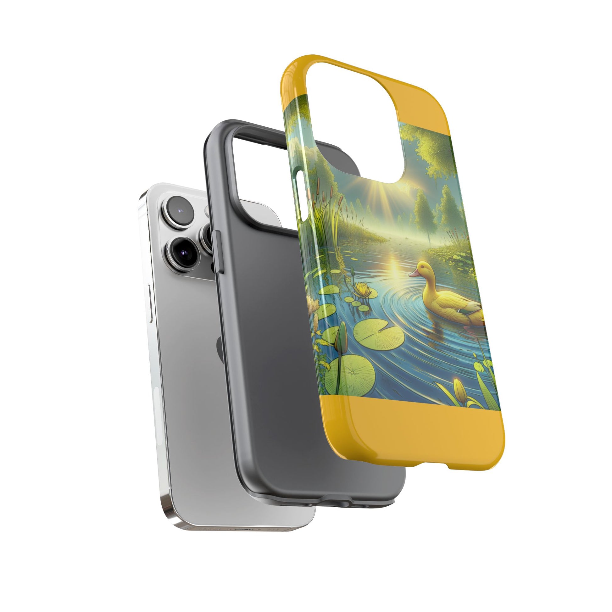 Beautiful Duck Pond Phone Case, Nature Lover Gift, Tough Case, Springtime Accessory, Eco-Friendly Phone Cover, Vibrant Artwork