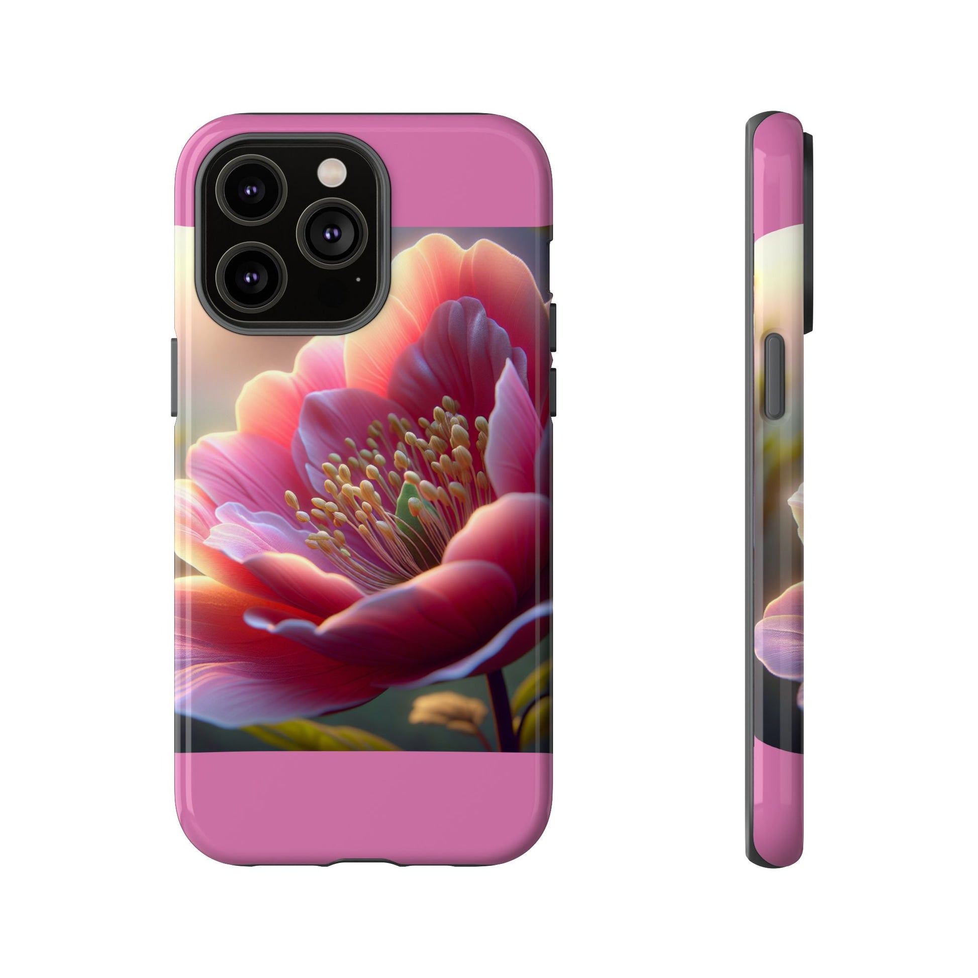 Pink Floral Phone Case, Tough Cases, Floral Design, Phone Accessory Gift, Nature Inspired, Trendy Tech Case