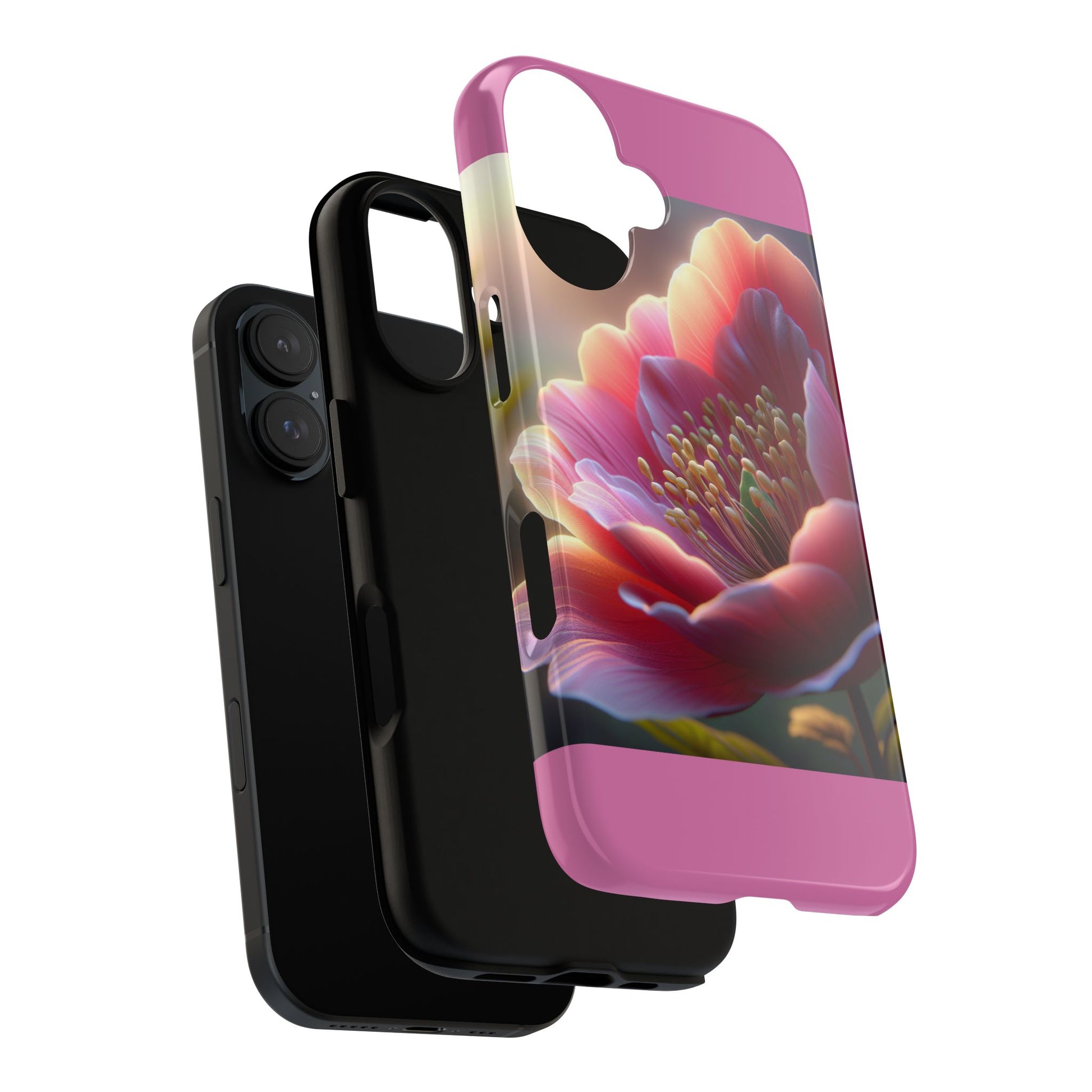 Pink Floral Phone Case, Tough Cases, Floral Design, Phone Accessory Gift, Nature Inspired, Trendy Tech Case