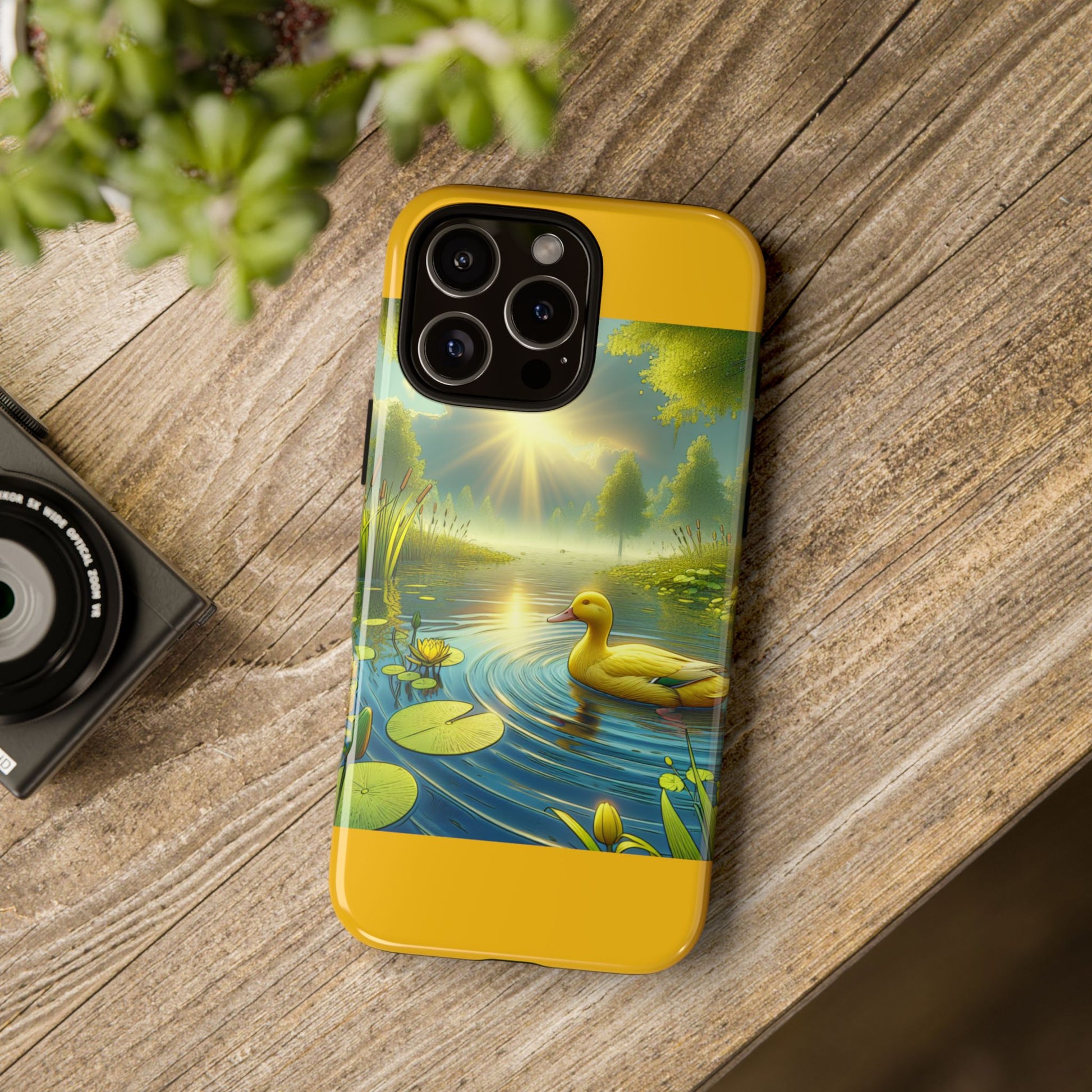 Beautiful Duck Pond Phone Case, Nature Lover Gift, Tough Case, Springtime Accessory, Eco-Friendly Phone Cover, Vibrant Artwork