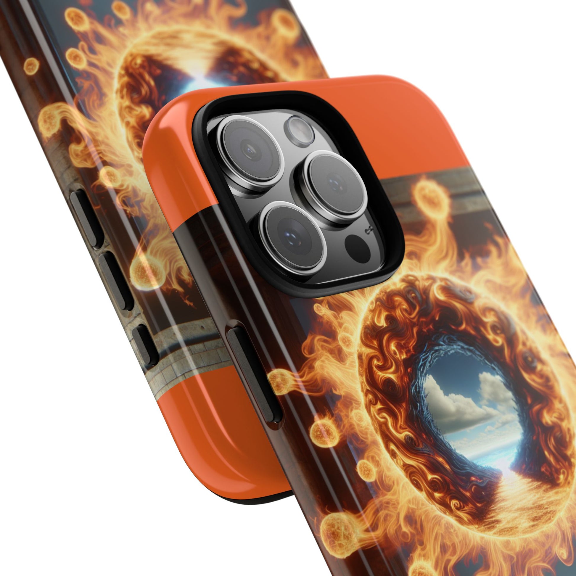 Vibrant Phone Case, Tough Cases for Gamers, Fire Element Phone Cover, Unique Protector, Game Lover Gifts