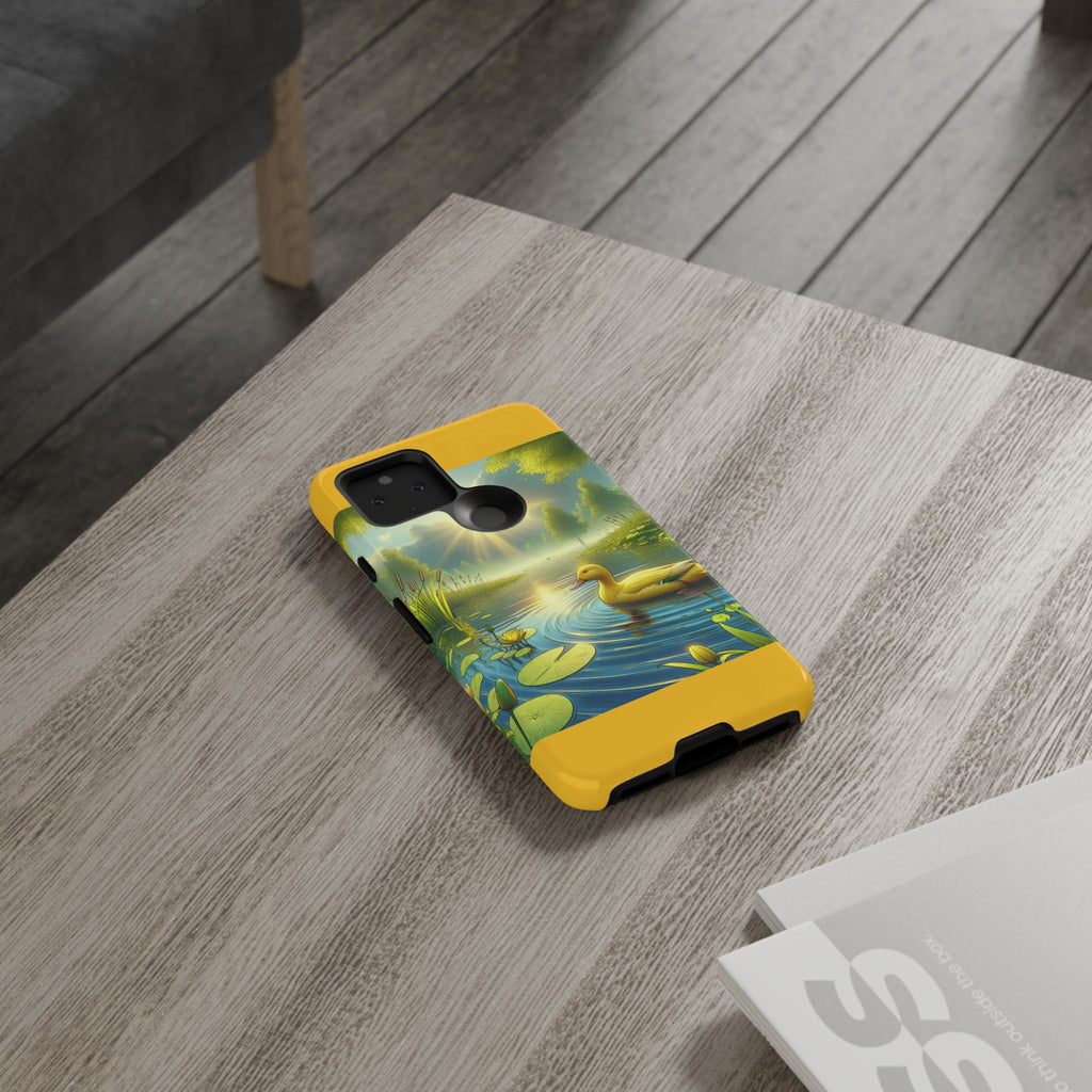 Beautiful Duck Pond Phone Case, Nature Lover Gift, Tough Case, Springtime Accessory, Eco-Friendly Phone Cover, Vibrant Artwork