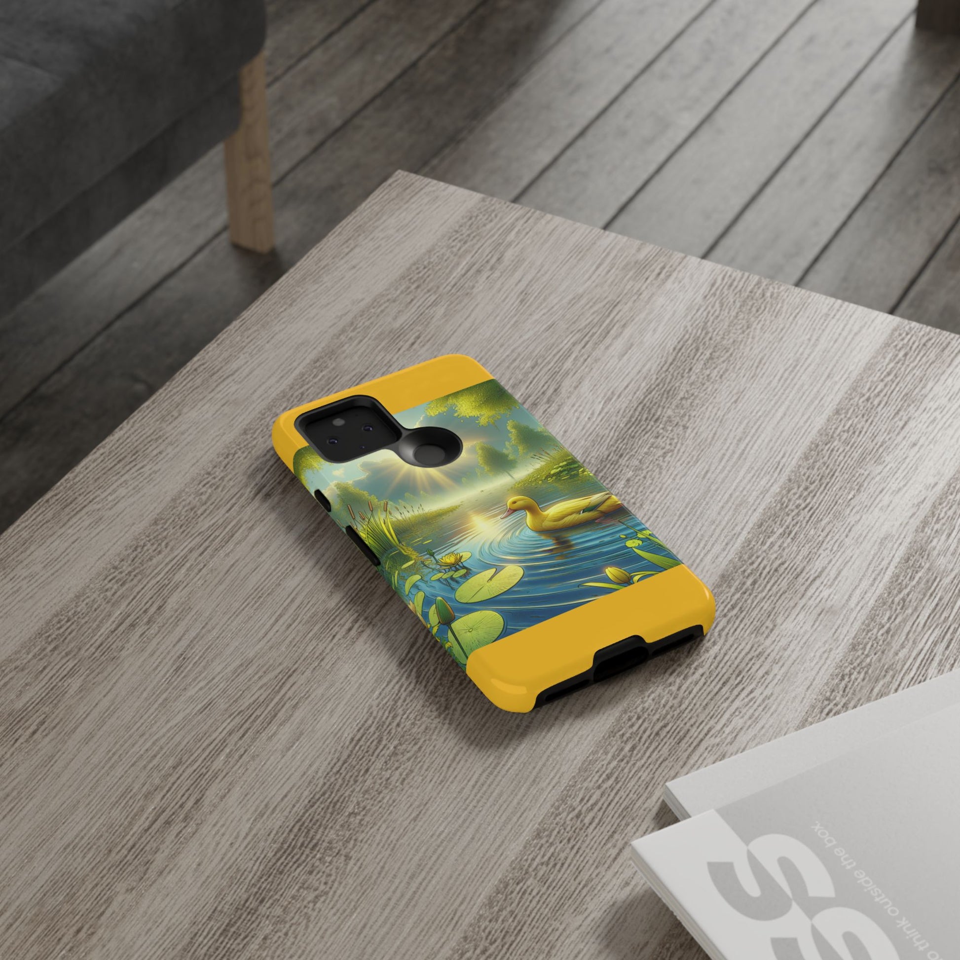 Beautiful Duck Pond Phone Case, Nature Lover Gift, Tough Case, Springtime Accessory, Eco-Friendly Phone Cover, Vibrant Artwork