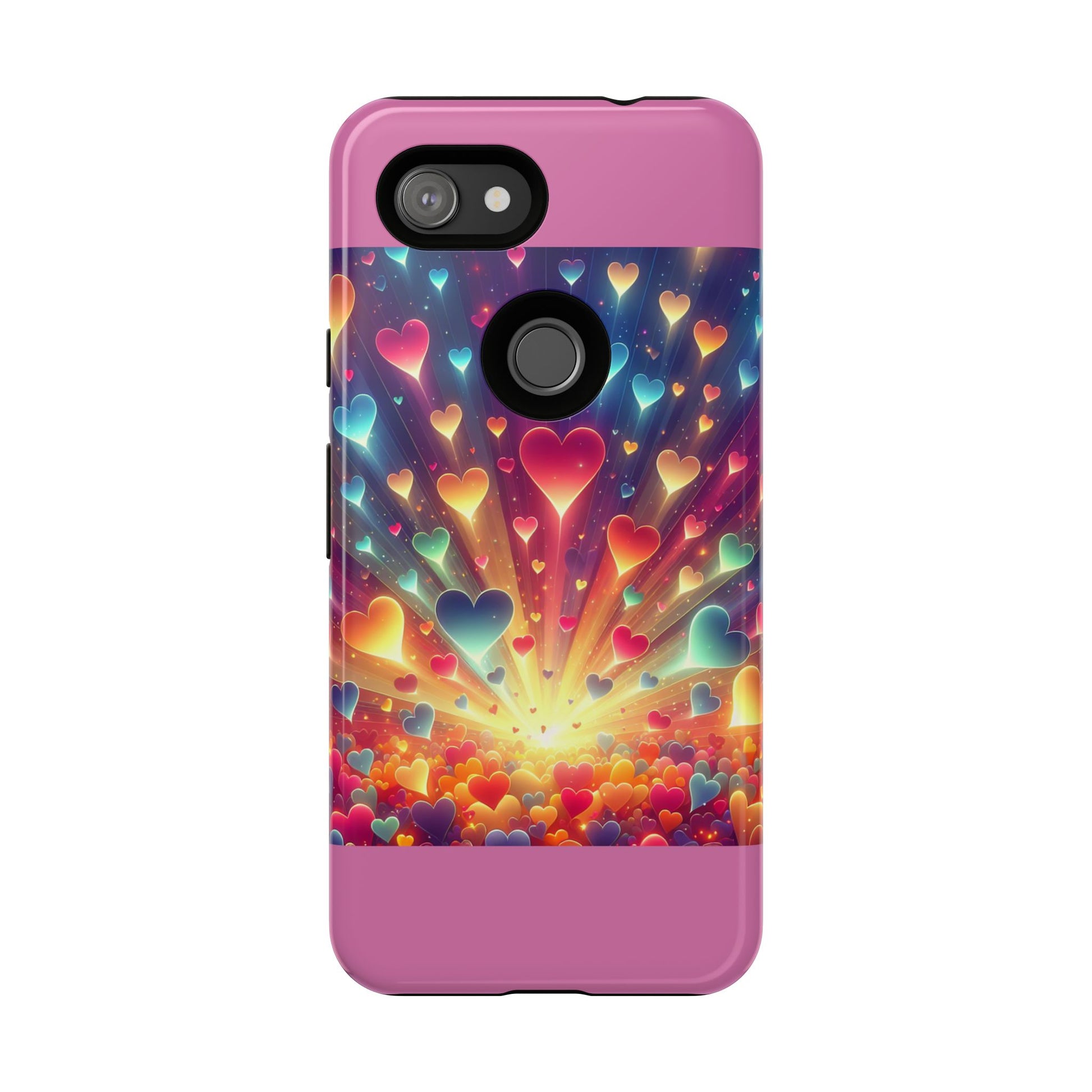 Colorful Love Phone Case, Heart Design, Cute Gift, Smartphone Accessory, Valentine's Day, Birthday Present, Colorful Hearts