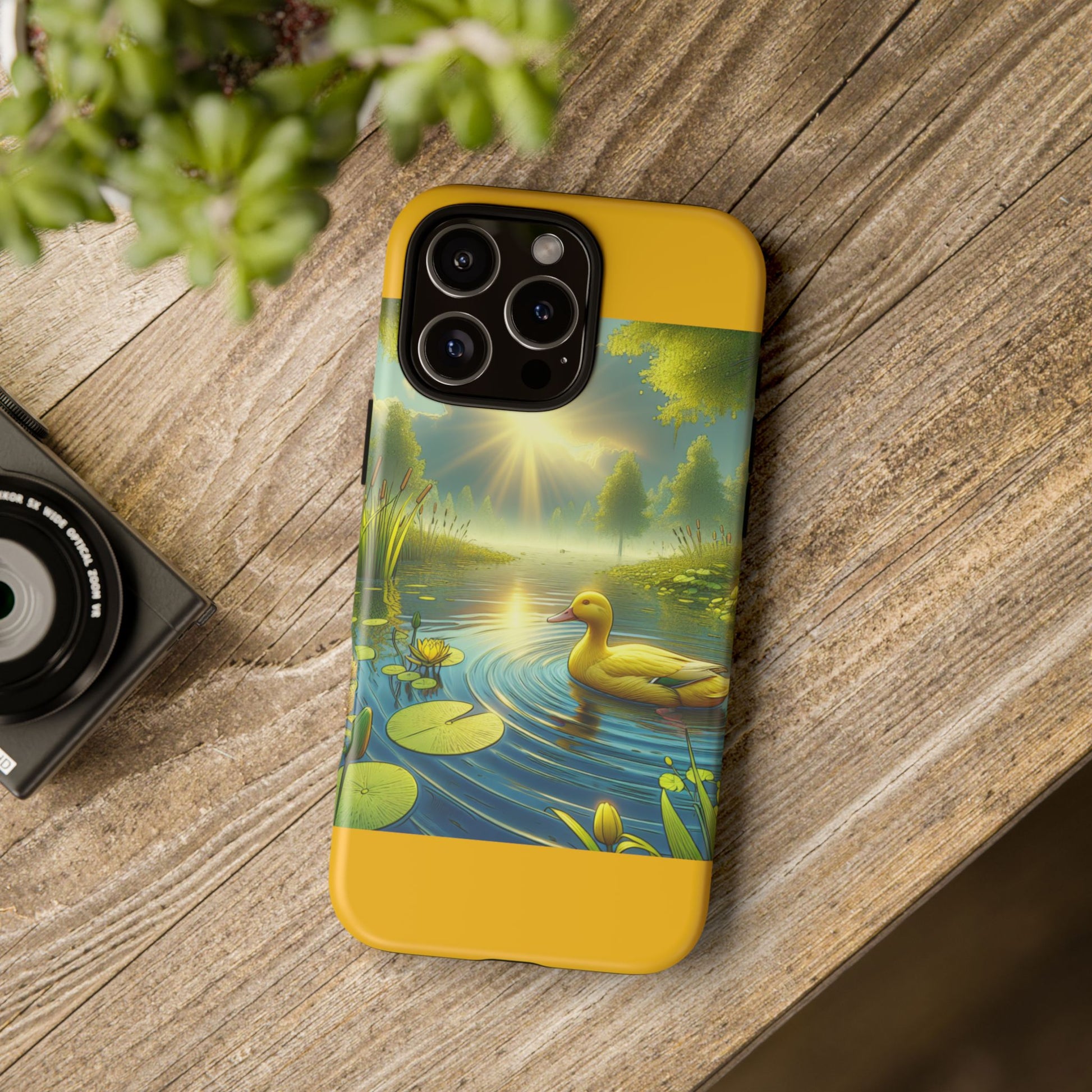 Beautiful Duck Pond Phone Case, Nature Lover Gift, Tough Case, Springtime Accessory, Eco-Friendly Phone Cover, Vibrant Artwork