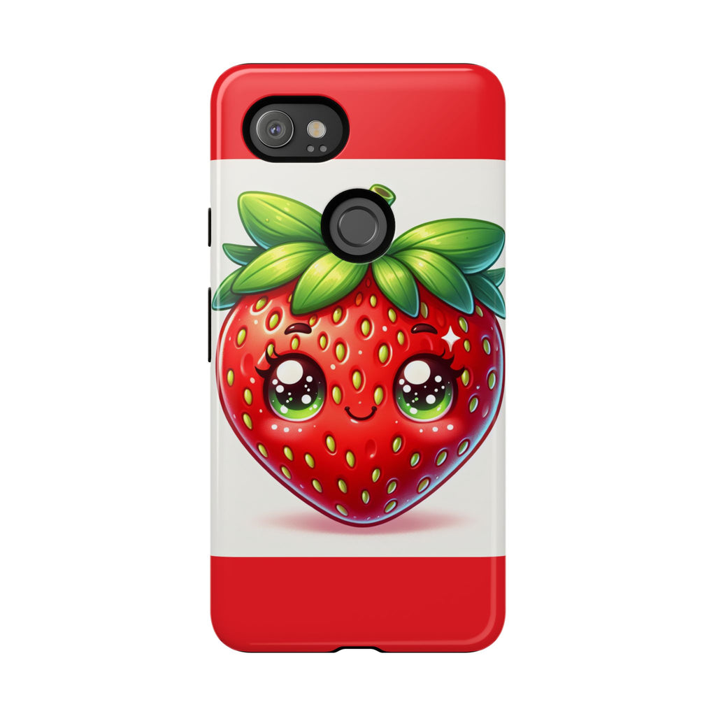 Cute Strawberry iPhone Case, Tough Phone Cases, Stylish Accessories, Fun Design for Kids and Adults, Perfect Gift for All Occasions