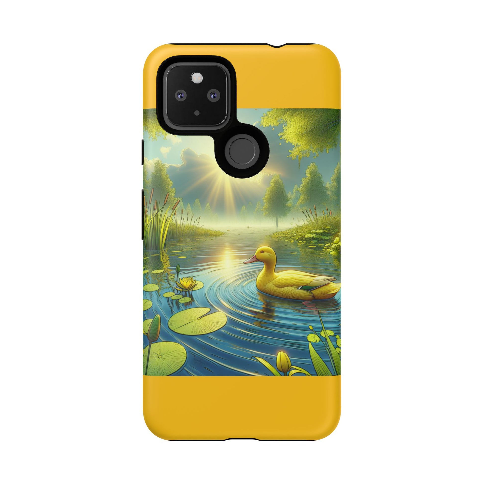 Beautiful Duck Pond Phone Case, Nature Lover Gift, Tough Case, Springtime Accessory, Eco-Friendly Phone Cover, Vibrant Artwork