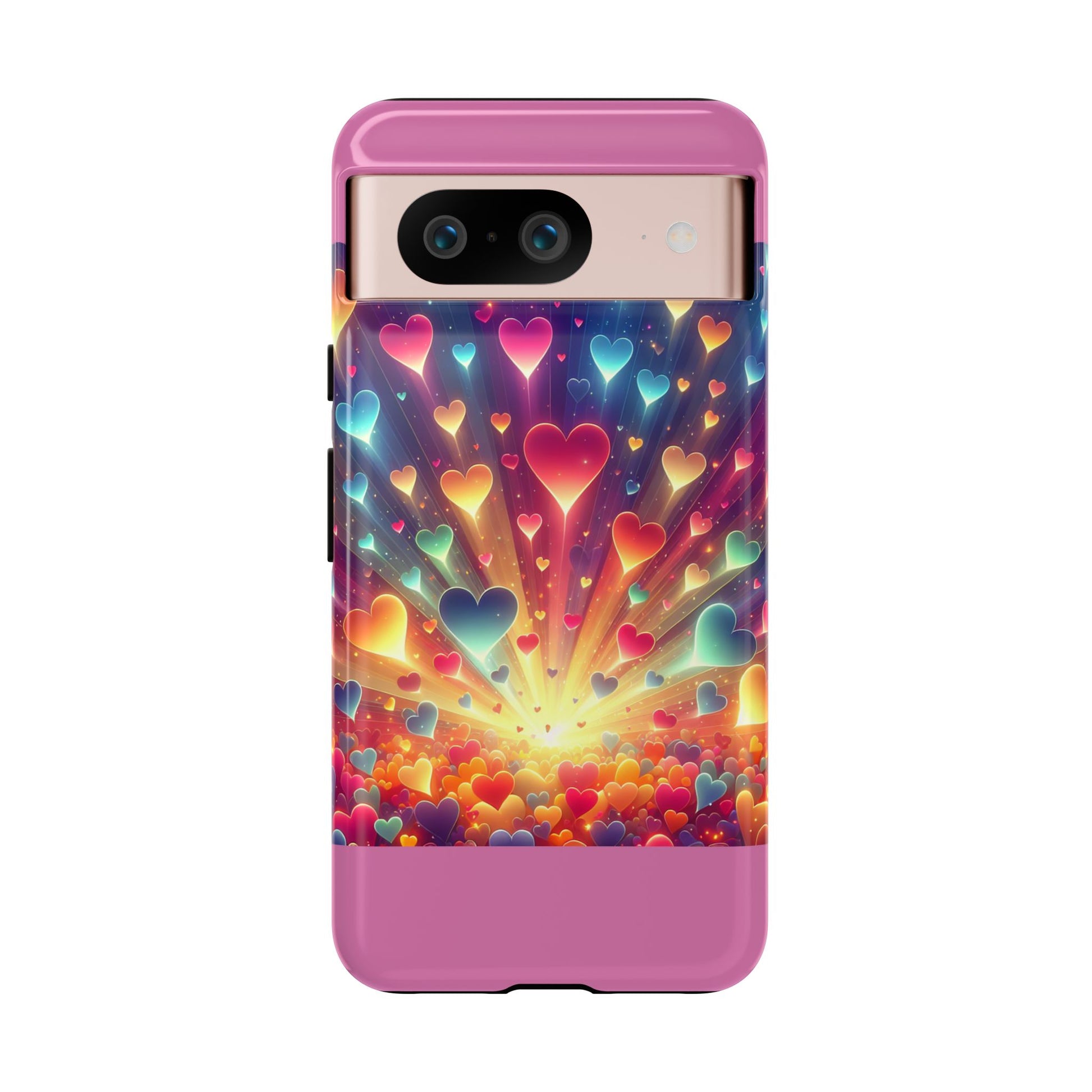 Colorful Love Phone Case, Heart Design, Cute Gift, Smartphone Accessory, Valentine's Day, Birthday Present, Colorful Hearts