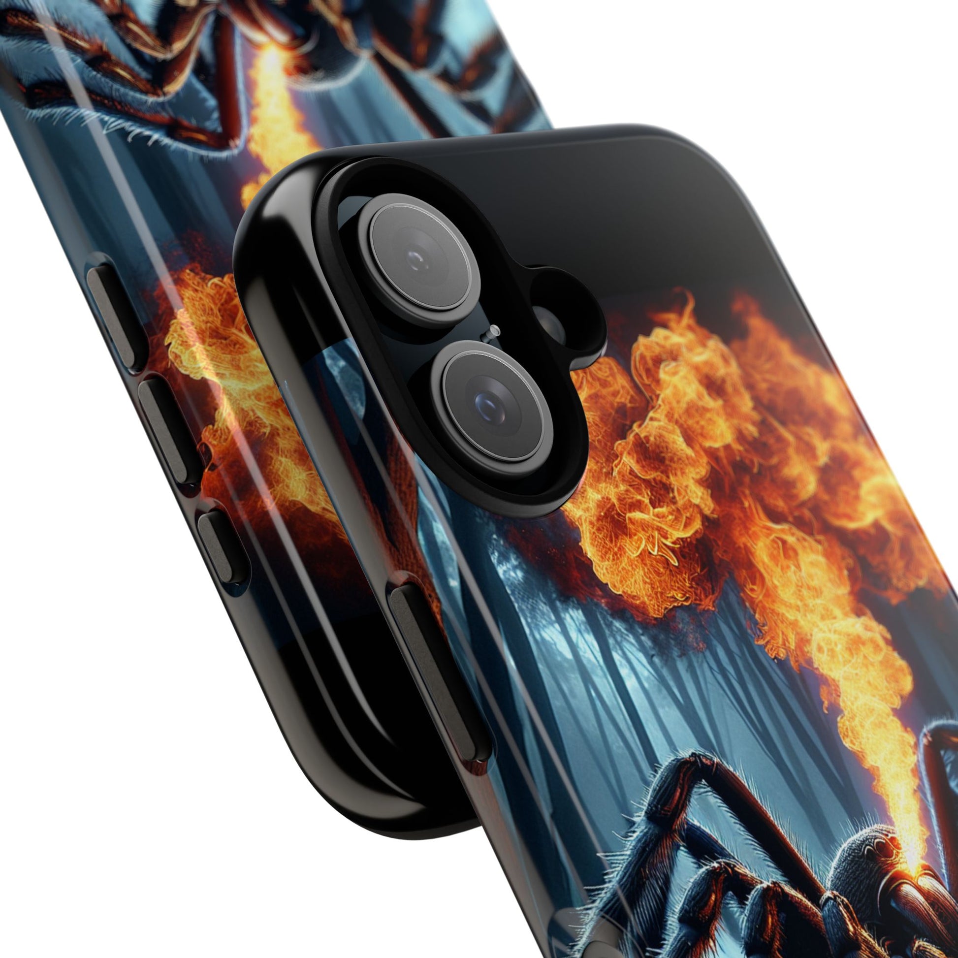 Tough Cases: Fire-Breathing Spider Phone Case, Unique Phone Cover, Halloween Gift, Geeky Accessories, Edgy Style