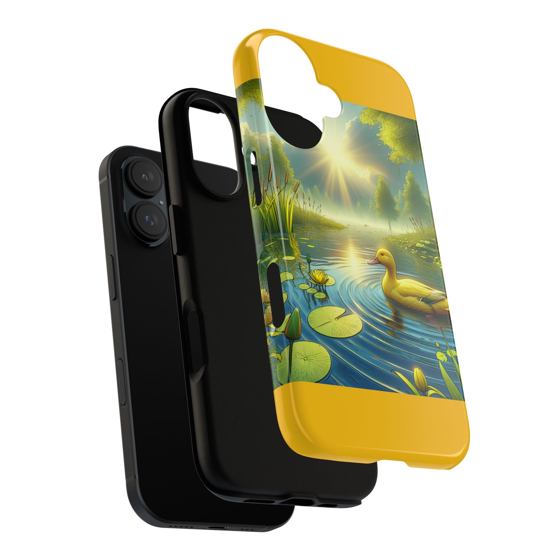 Beautiful Duck Pond Phone Case, Nature Lover Gift, Tough Case, Springtime Accessory, Eco-Friendly Phone Cover, Vibrant Artwork