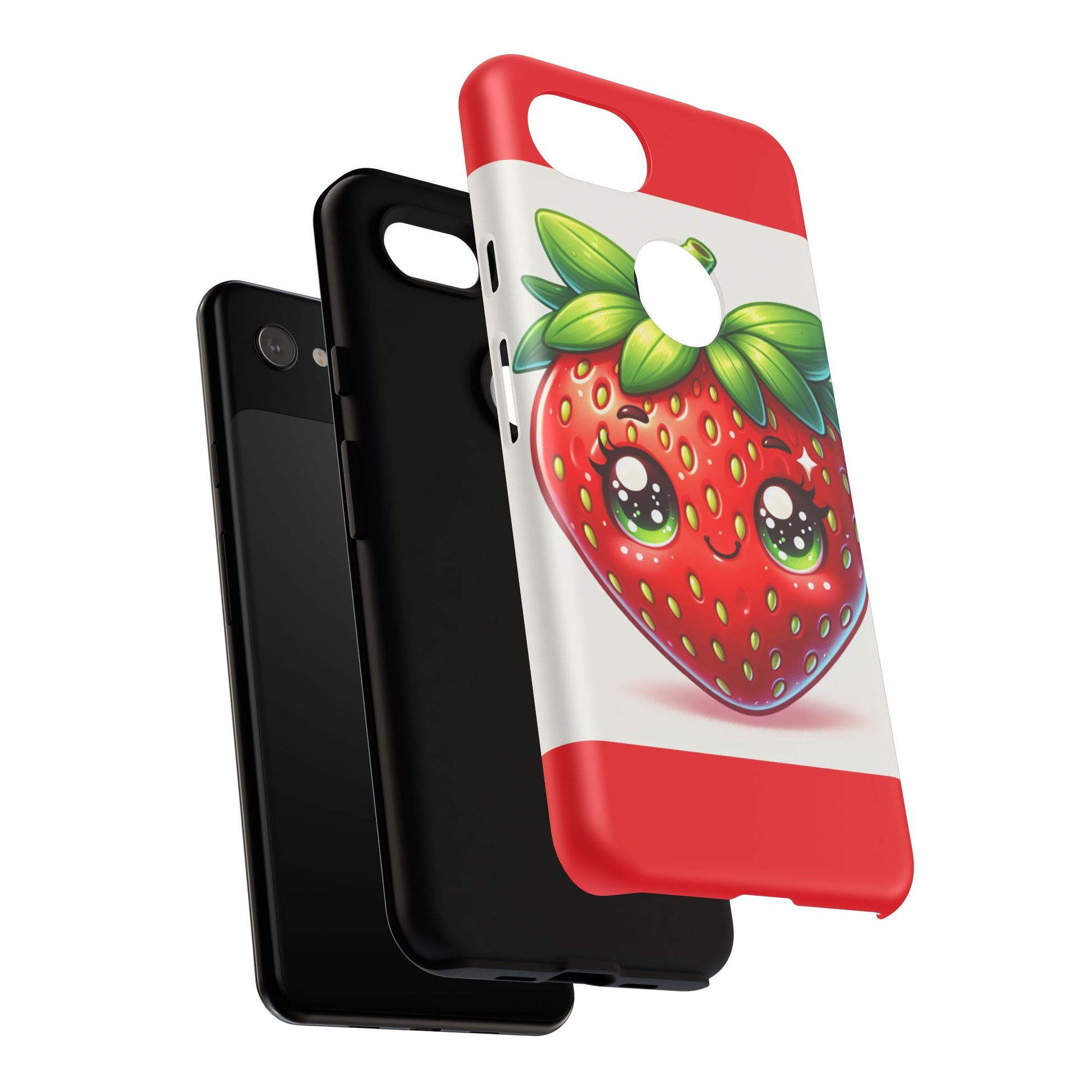 Cute Strawberry iPhone Case, Tough Phone Cases, Stylish Accessories, Fun Design for Kids and Adults, Perfect Gift for All Occasions