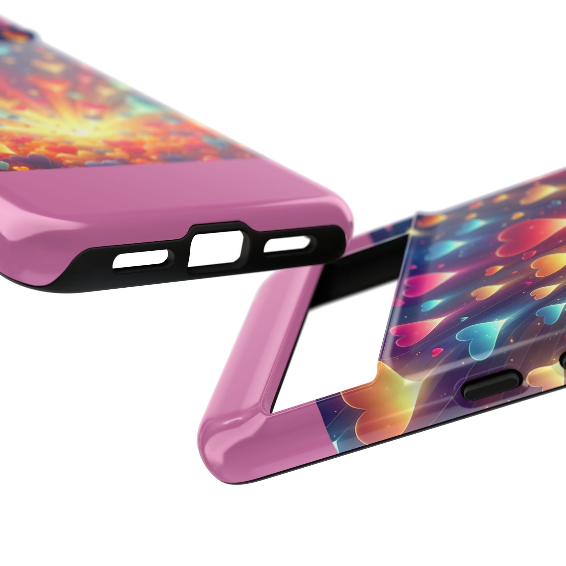 Colorful Love Phone Case, Heart Design, Cute Gift, Smartphone Accessory, Valentine's Day, Birthday Present, Colorful Hearts