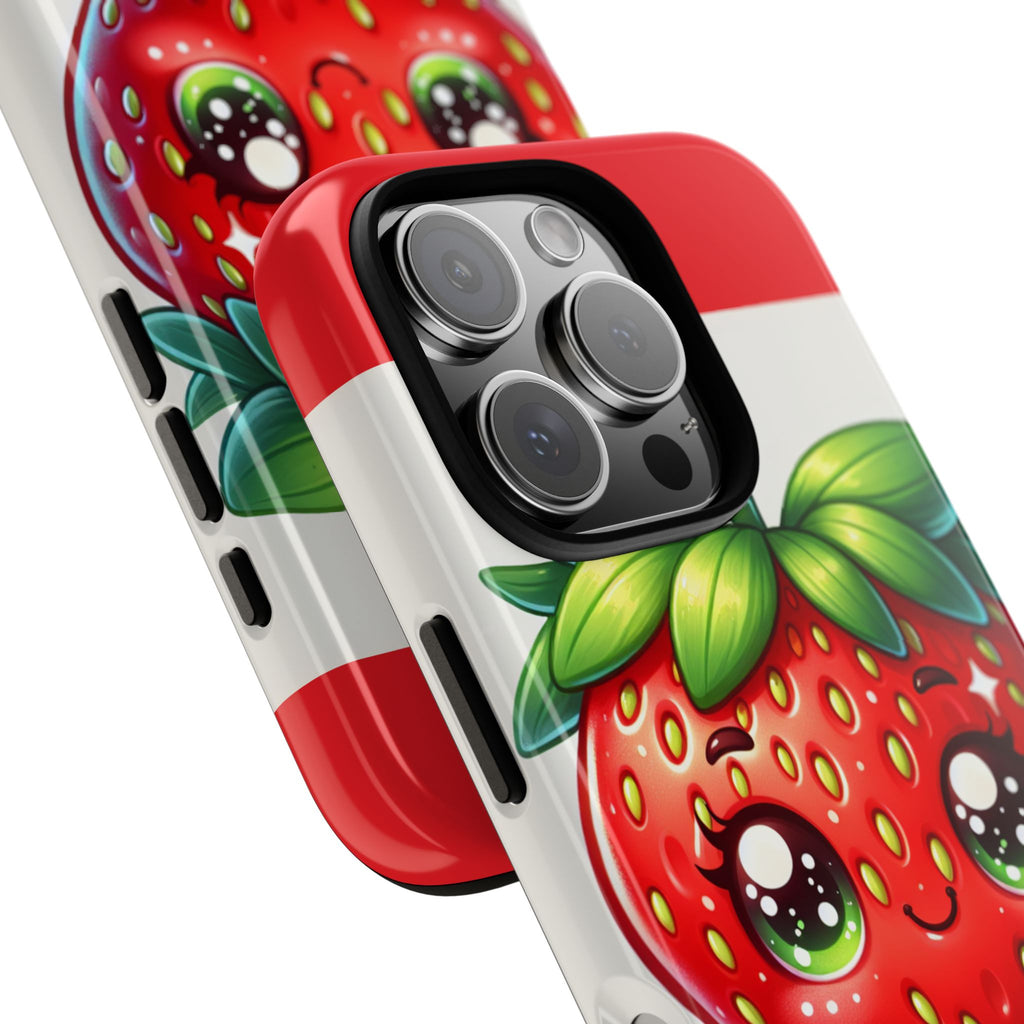 Cute Strawberry iPhone Case, Tough Phone Cases, Stylish Accessories, Fun Design for Kids and Adults, Perfect Gift for All Occasions