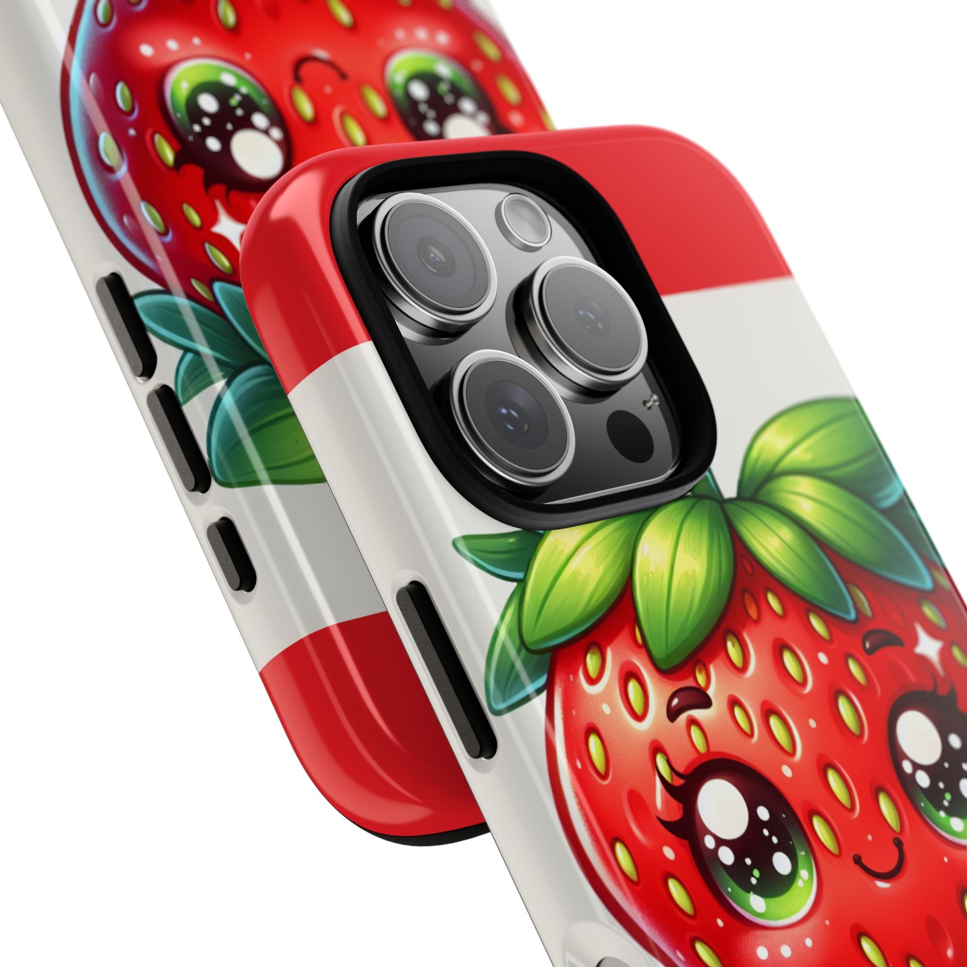 Cute Strawberry iPhone Case, Tough Phone Cases, Stylish Accessories, Fun Design for Kids and Adults, Perfect Gift for All Occasions