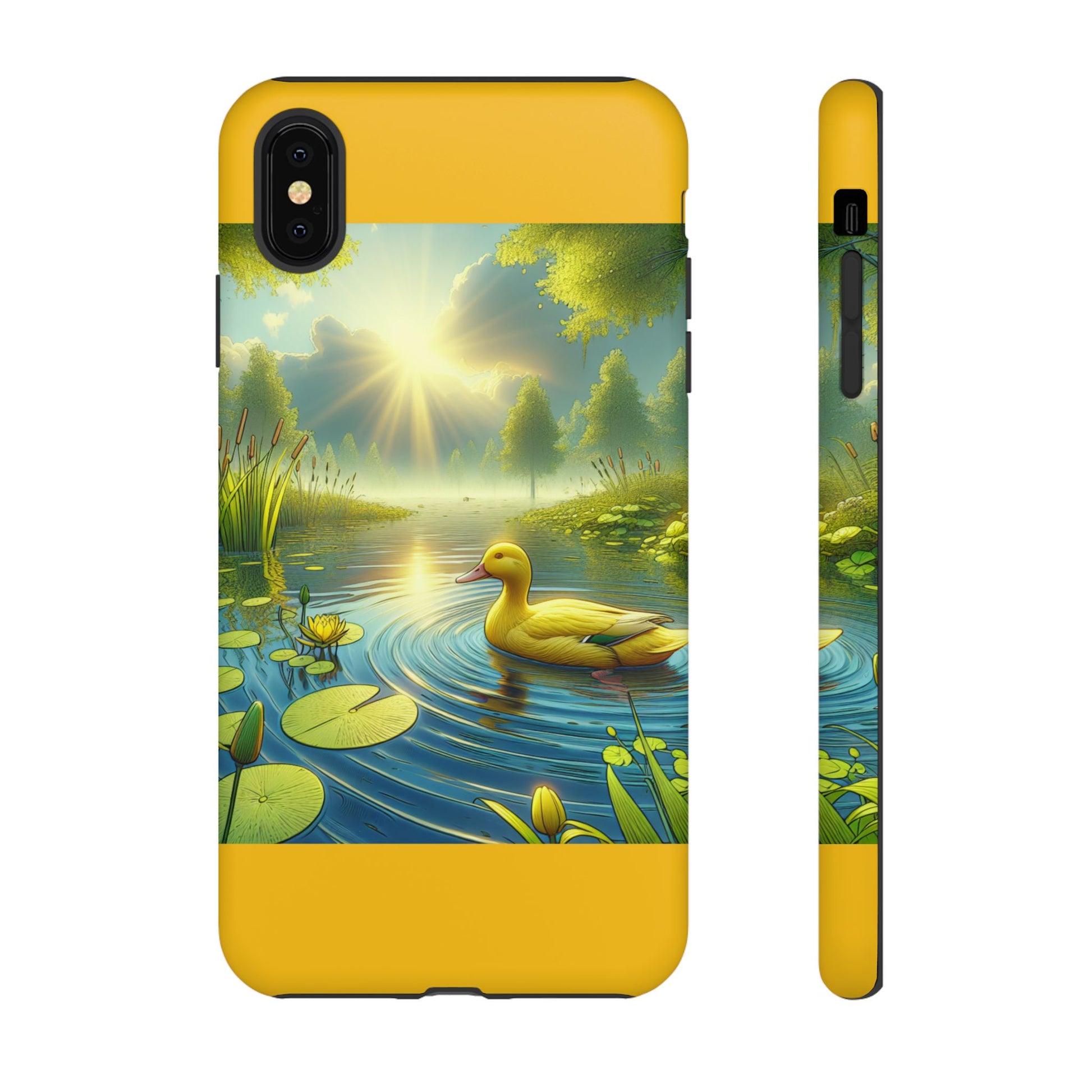 Beautiful Duck Pond Phone Case, Nature Lover Gift, Tough Case, Springtime Accessory, Eco-Friendly Phone Cover, Vibrant Artwork