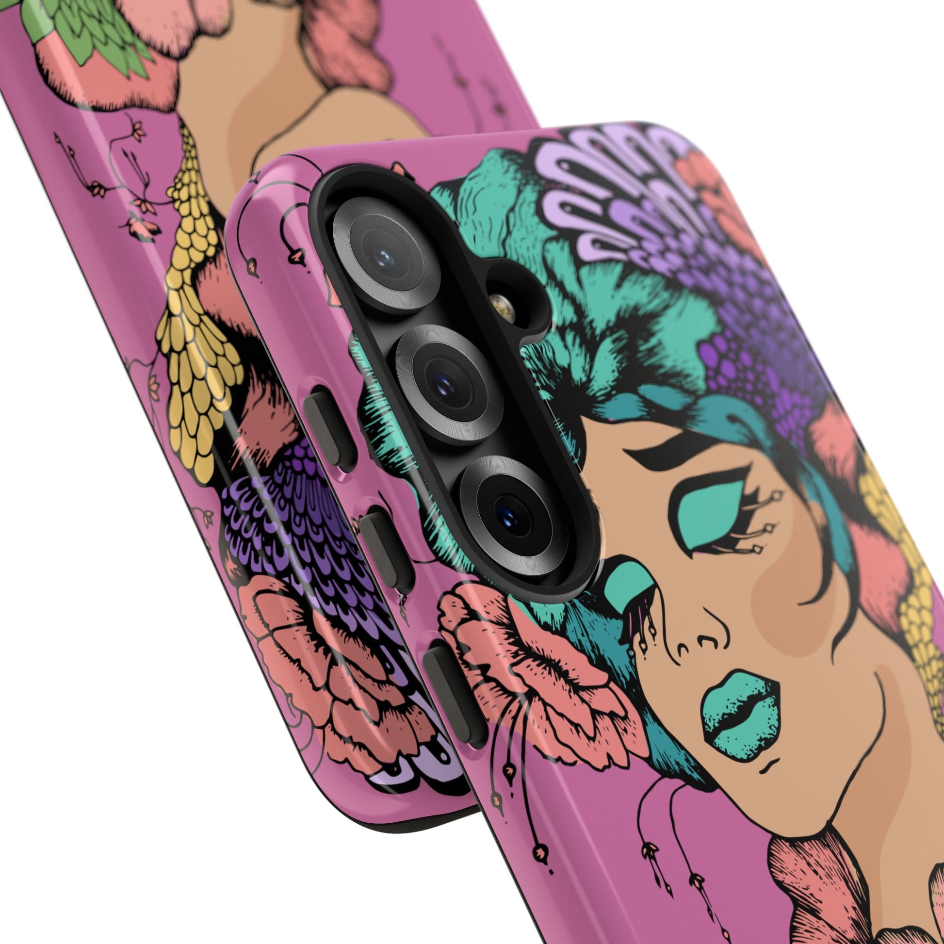 Tough Cases Phone Case, Artistic Floral Design, Boho Chic Accessories, Gift for Her, Unique Phone Protector, Trendy Mobile Cover