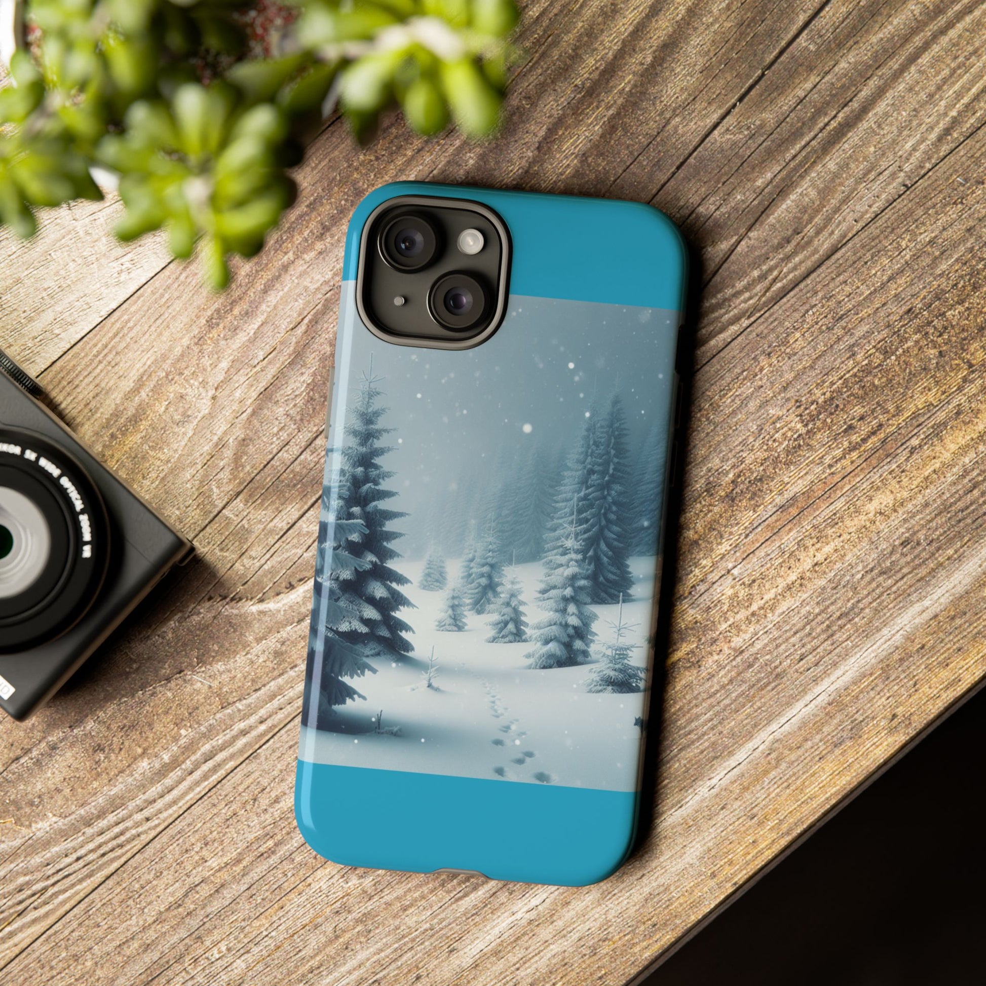 Winter Forest Phone Case, Tough Cases for iPhone, Snowy Landscape Design, Nature Lover Gift, Holiday Accessories