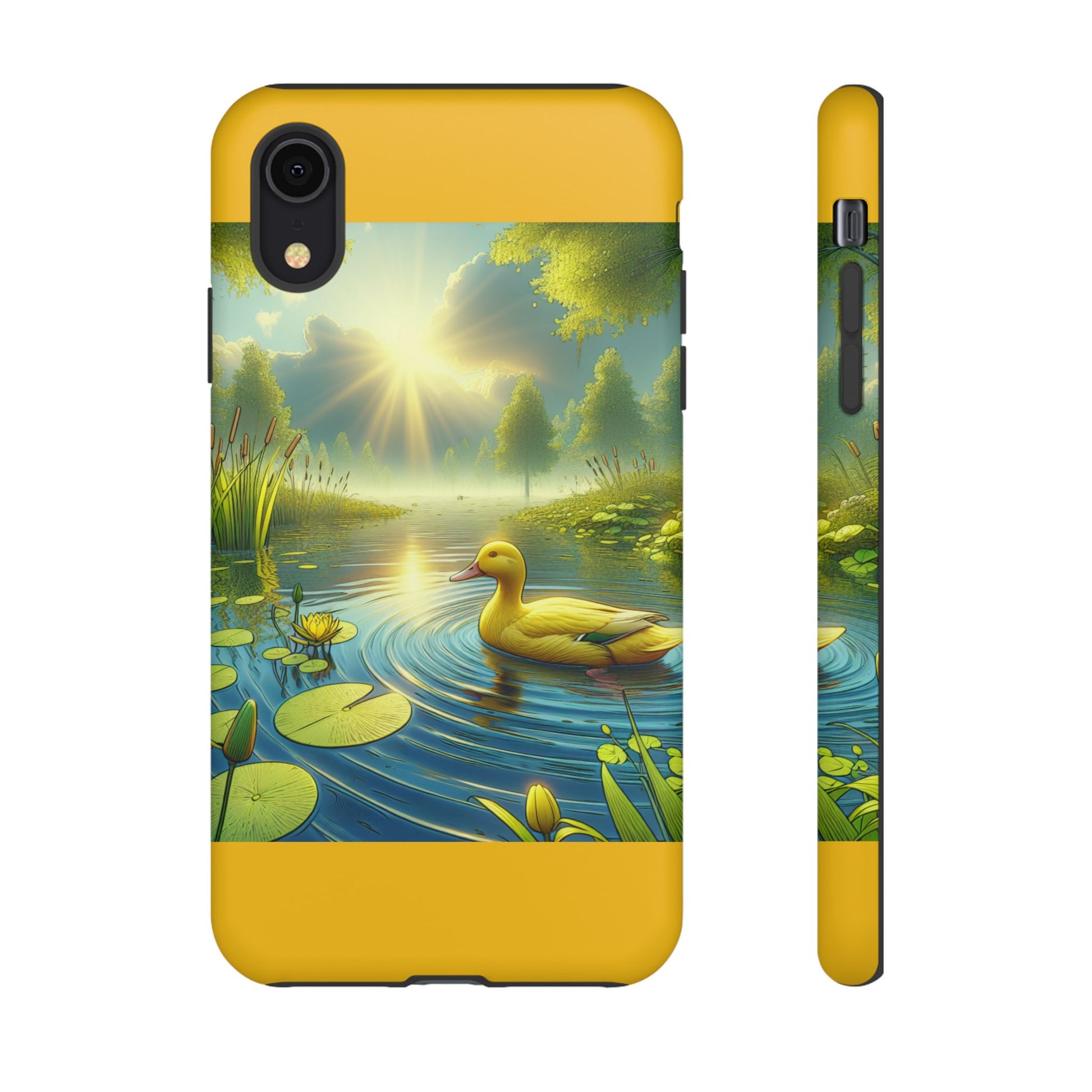 Beautiful Duck Pond Phone Case, Nature Lover Gift, Tough Case, Springtime Accessory, Eco-Friendly Phone Cover, Vibrant Artwork