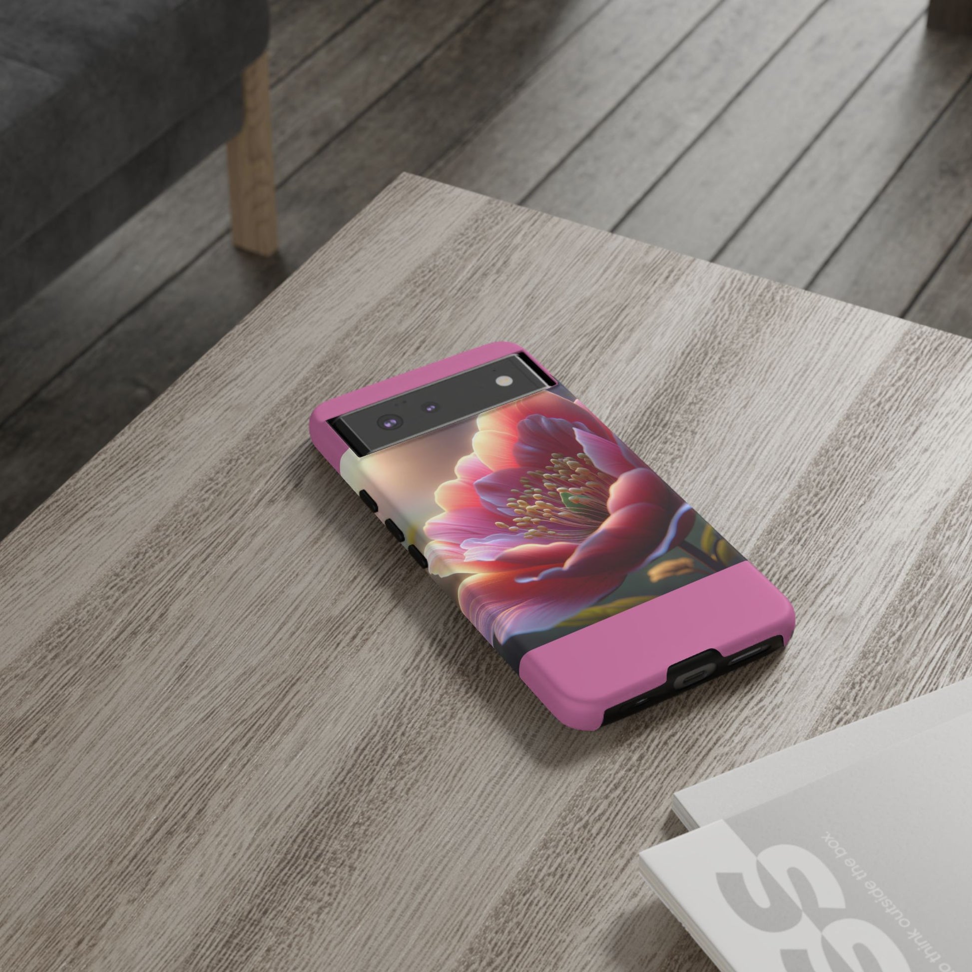 Pink Floral Phone Case, Tough Cases, Floral Design, Phone Accessory Gift, Nature Inspired, Trendy Tech Case