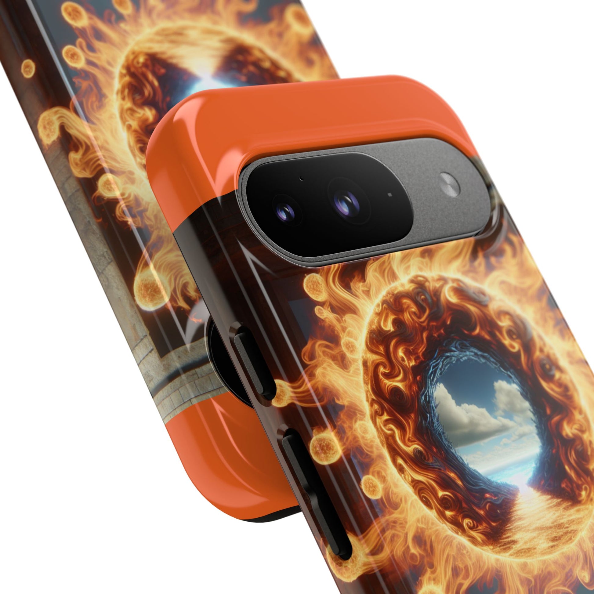 Vibrant Phone Case, Tough Cases for Gamers, Fire Element Phone Cover, Unique Protector, Game Lover Gifts