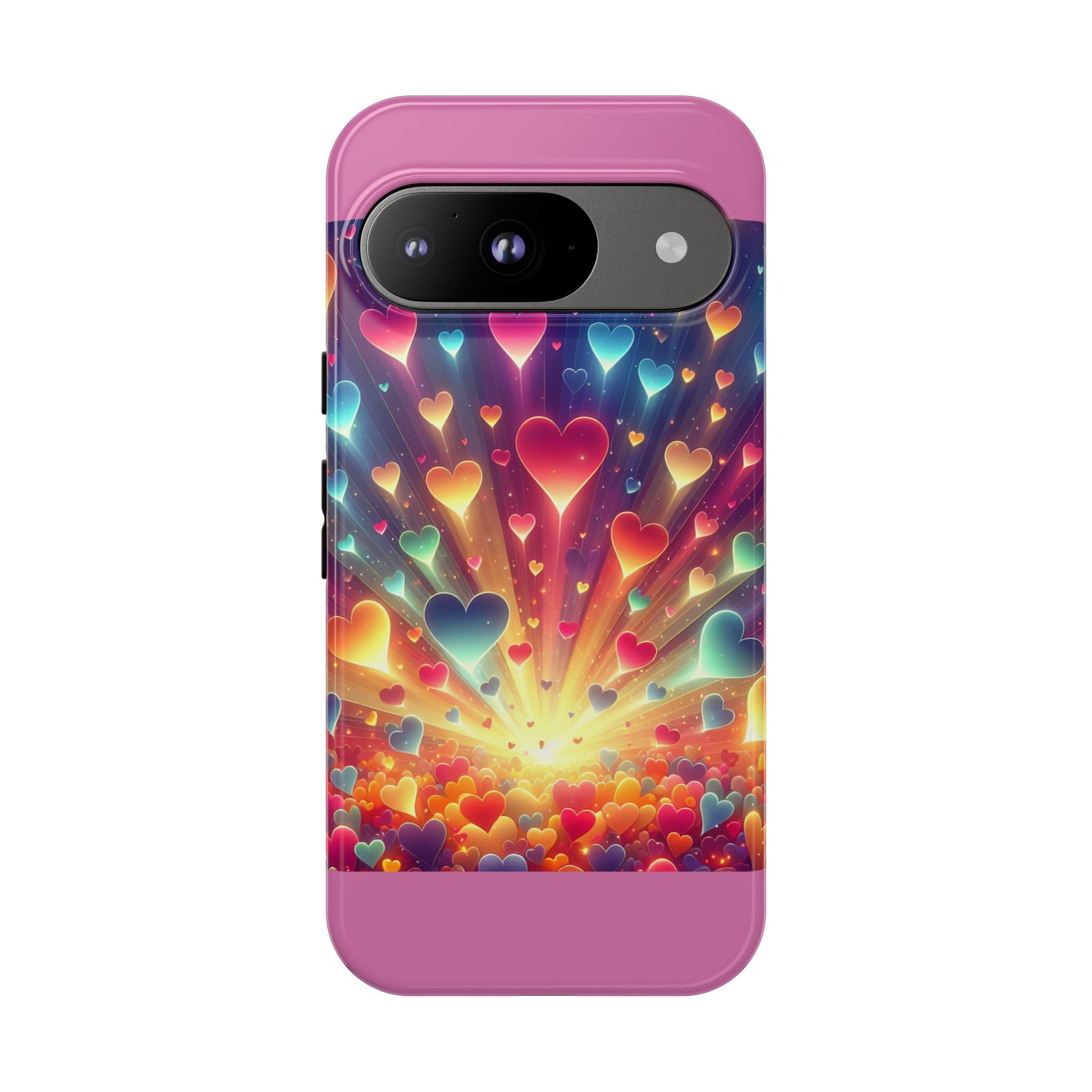 Colorful Love Phone Case, Heart Design, Cute Gift, Smartphone Accessory, Valentine's Day, Birthday Present, Colorful Hearts