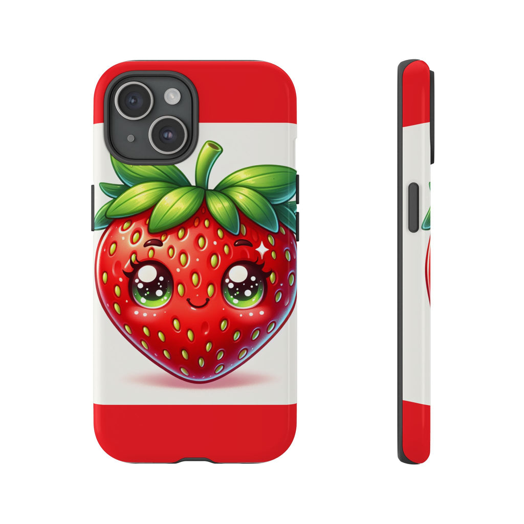 Cute Strawberry iPhone Case, Tough Phone Cases, Stylish Accessories, Fun Design for Kids and Adults, Perfect Gift for All Occasions