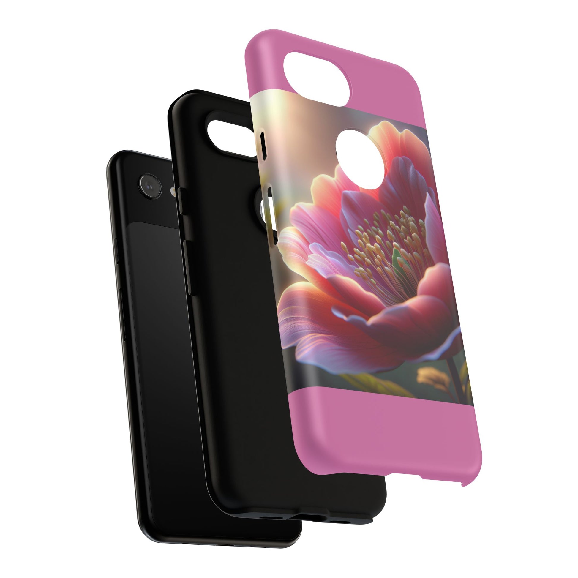 Pink Floral Phone Case, Tough Cases, Floral Design, Phone Accessory Gift, Nature Inspired, Trendy Tech Case