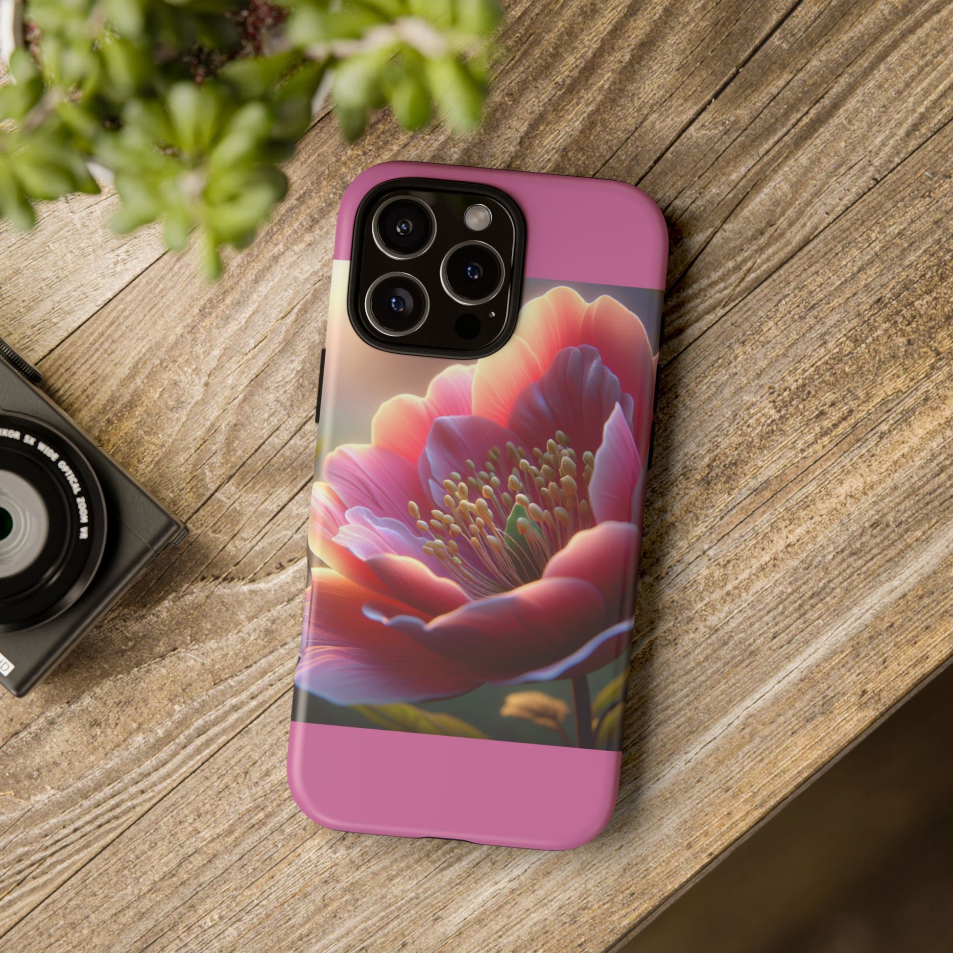 Pink Floral Phone Case, Tough Cases, Floral Design, Phone Accessory Gift, Nature Inspired, Trendy Tech Case