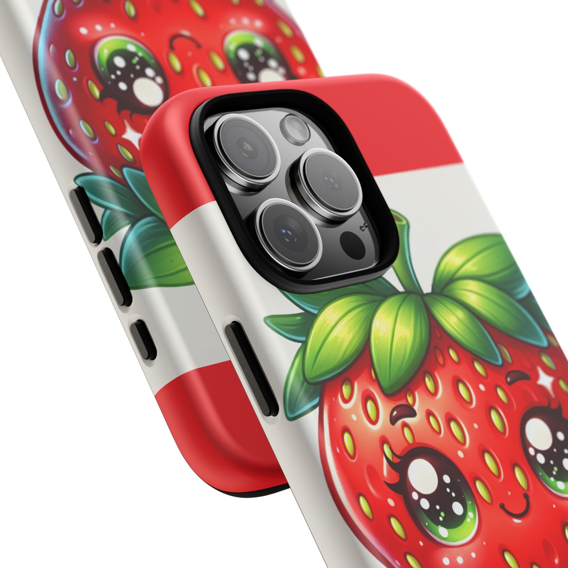 Cute Strawberry iPhone Case, Tough Phone Cases, Stylish Accessories, Fun Design for Kids and Adults, Perfect Gift for All Occasions