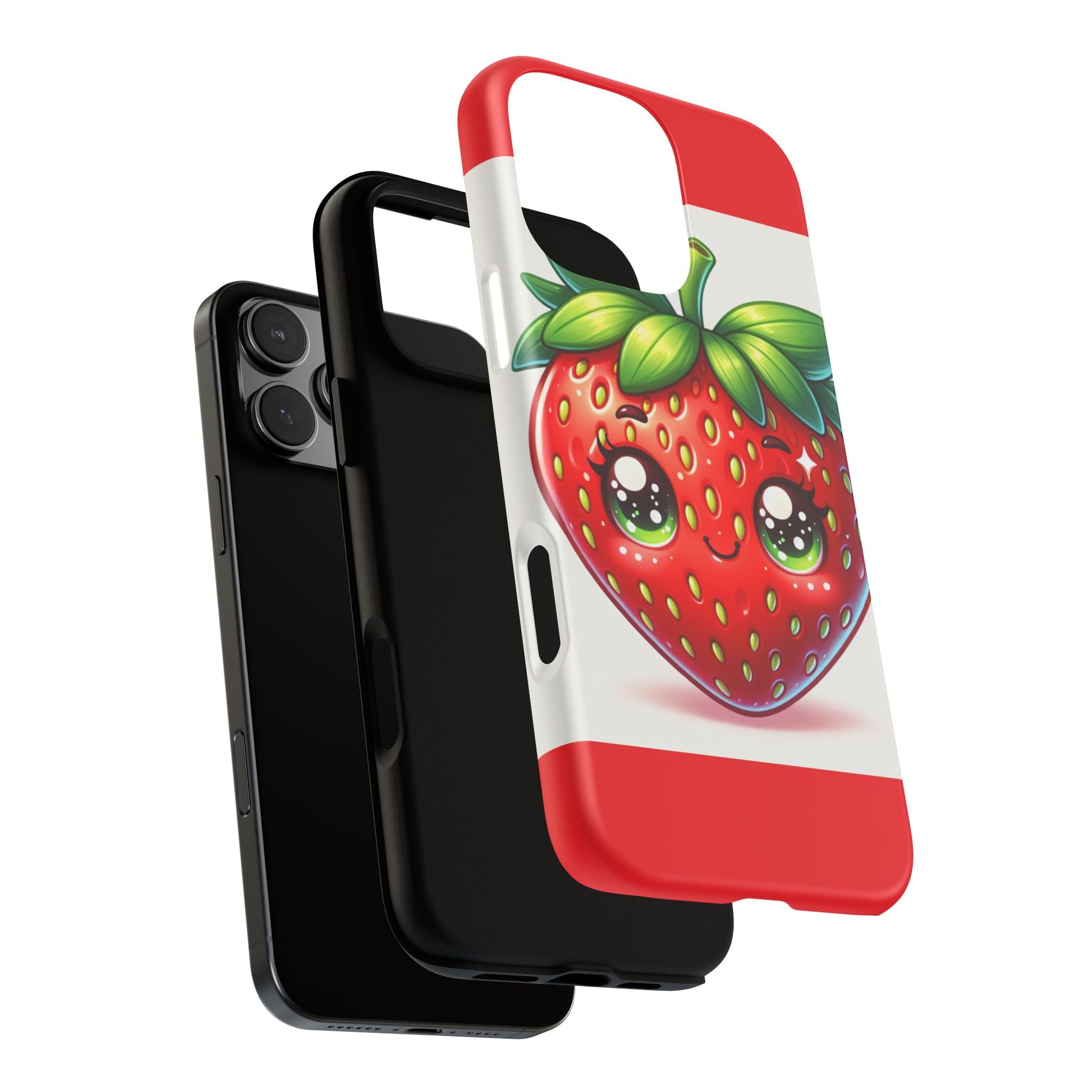 Cute Strawberry iPhone Case, Tough Phone Cases, Stylish Accessories, Fun Design for Kids and Adults, Perfect Gift for All Occasions