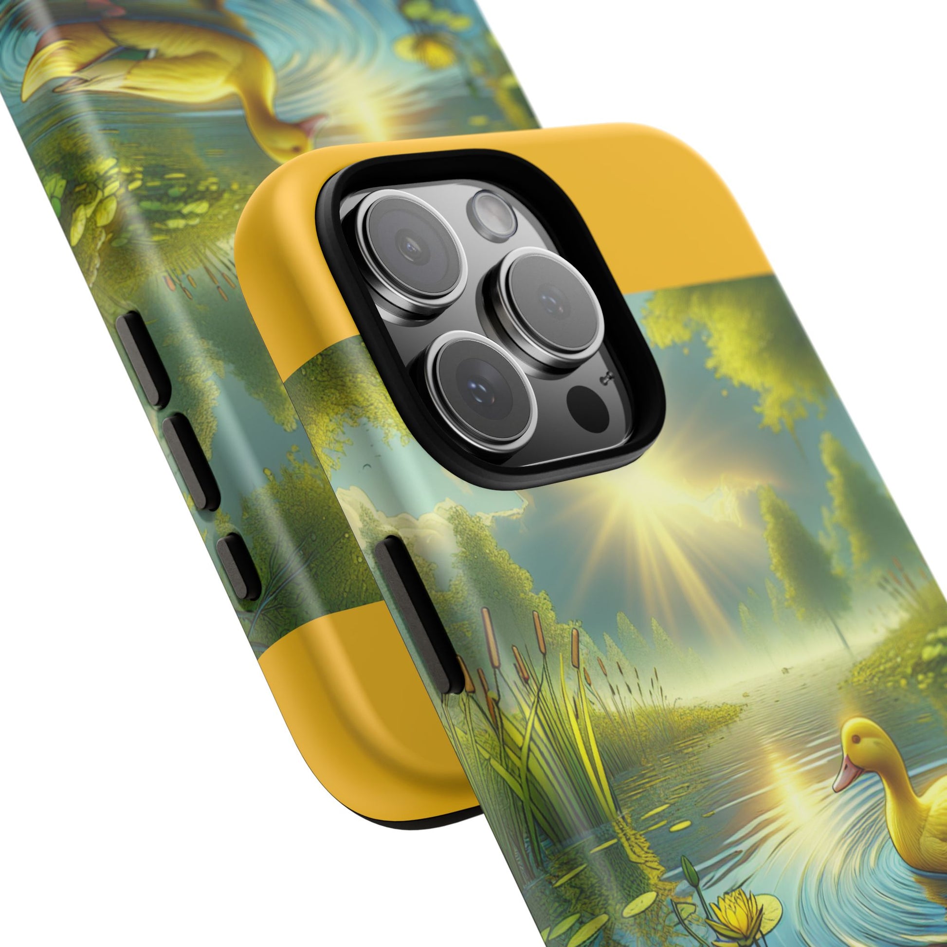 Beautiful Duck Pond Phone Case, Nature Lover Gift, Tough Case, Springtime Accessory, Eco-Friendly Phone Cover, Vibrant Artwork