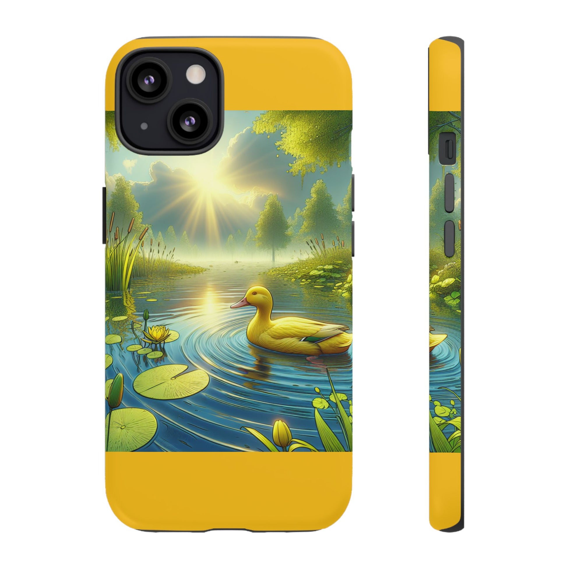 Beautiful Duck Pond Phone Case, Nature Lover Gift, Tough Case, Springtime Accessory, Eco-Friendly Phone Cover, Vibrant Artwork