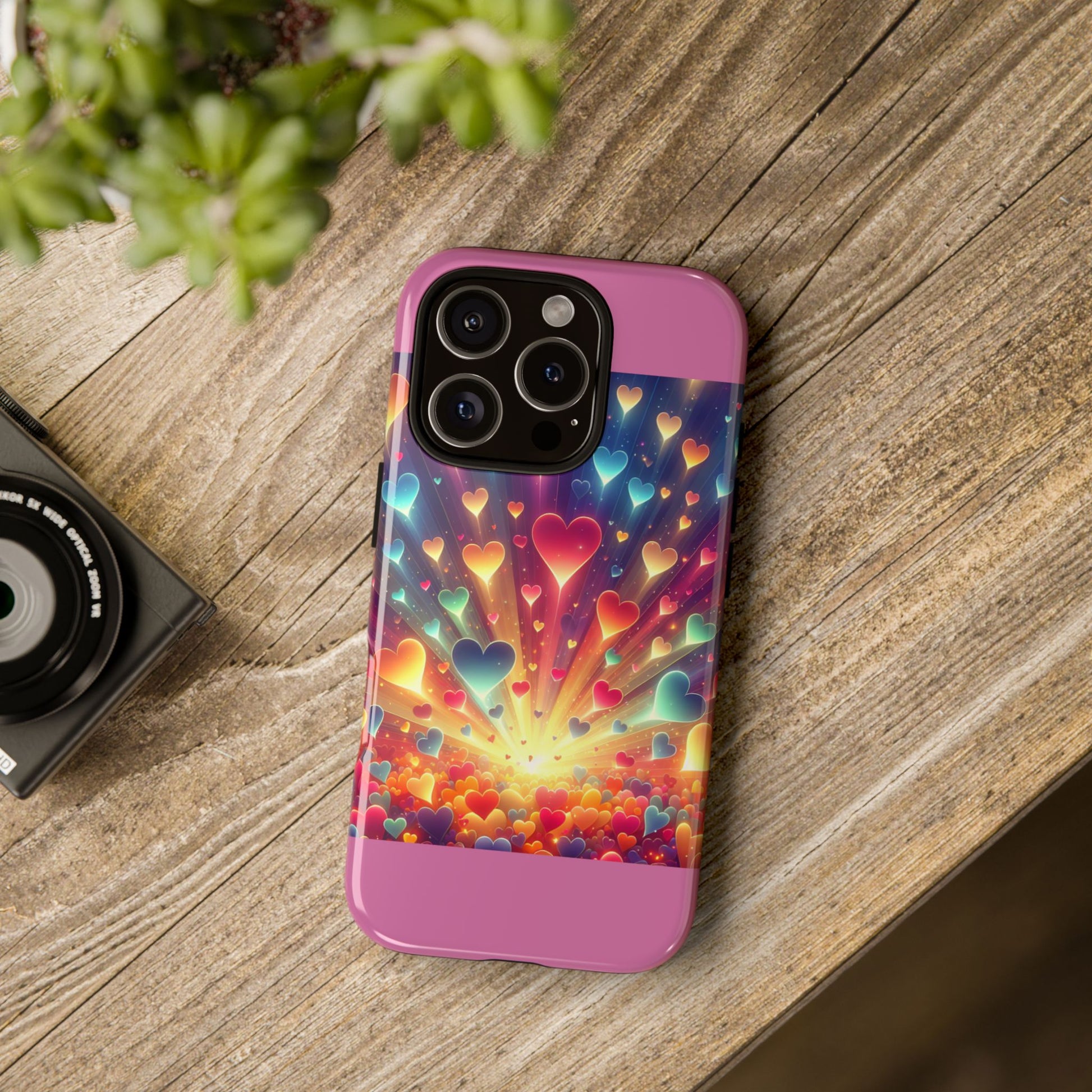 Colorful Love Phone Case, Heart Design, Cute Gift, Smartphone Accessory, Valentine's Day, Birthday Present, Colorful Hearts