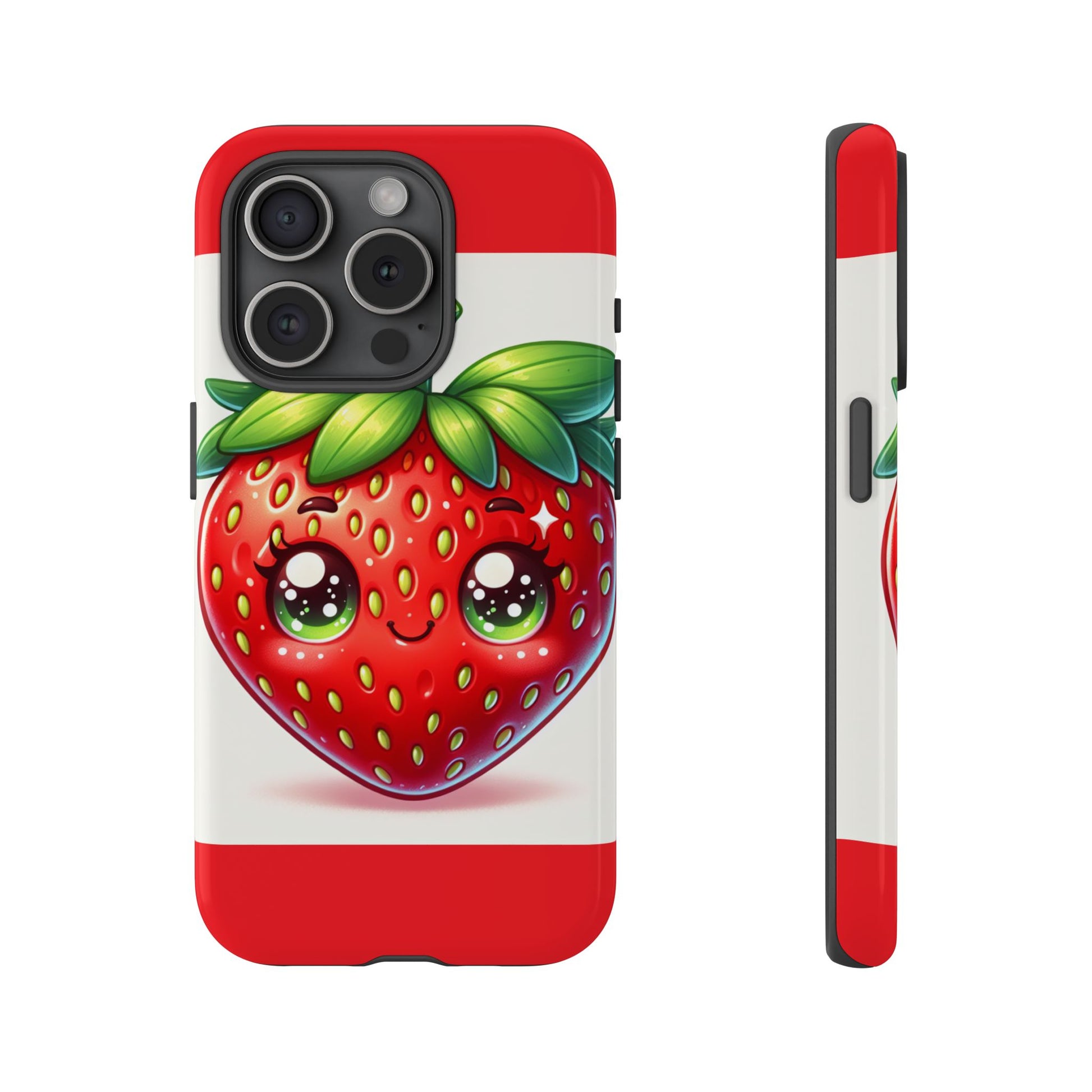Cute Strawberry iPhone Case, Tough Phone Cases, Stylish Accessories, Fun Design for Kids and Adults, Perfect Gift for All Occasions