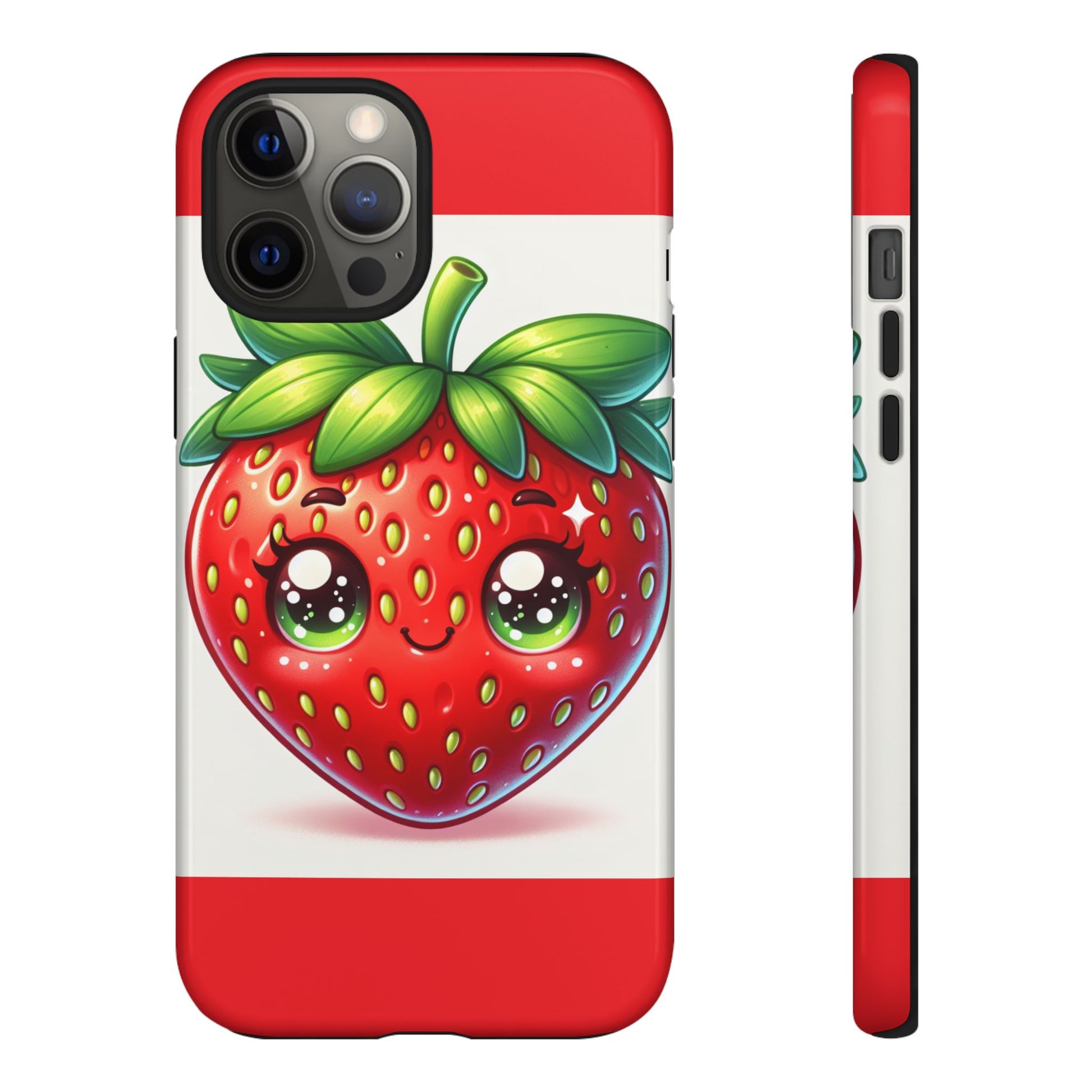 Cute Strawberry iPhone Case, Tough Phone Cases, Stylish Accessories, Fun Design for Kids and Adults, Perfect Gift for All Occasions